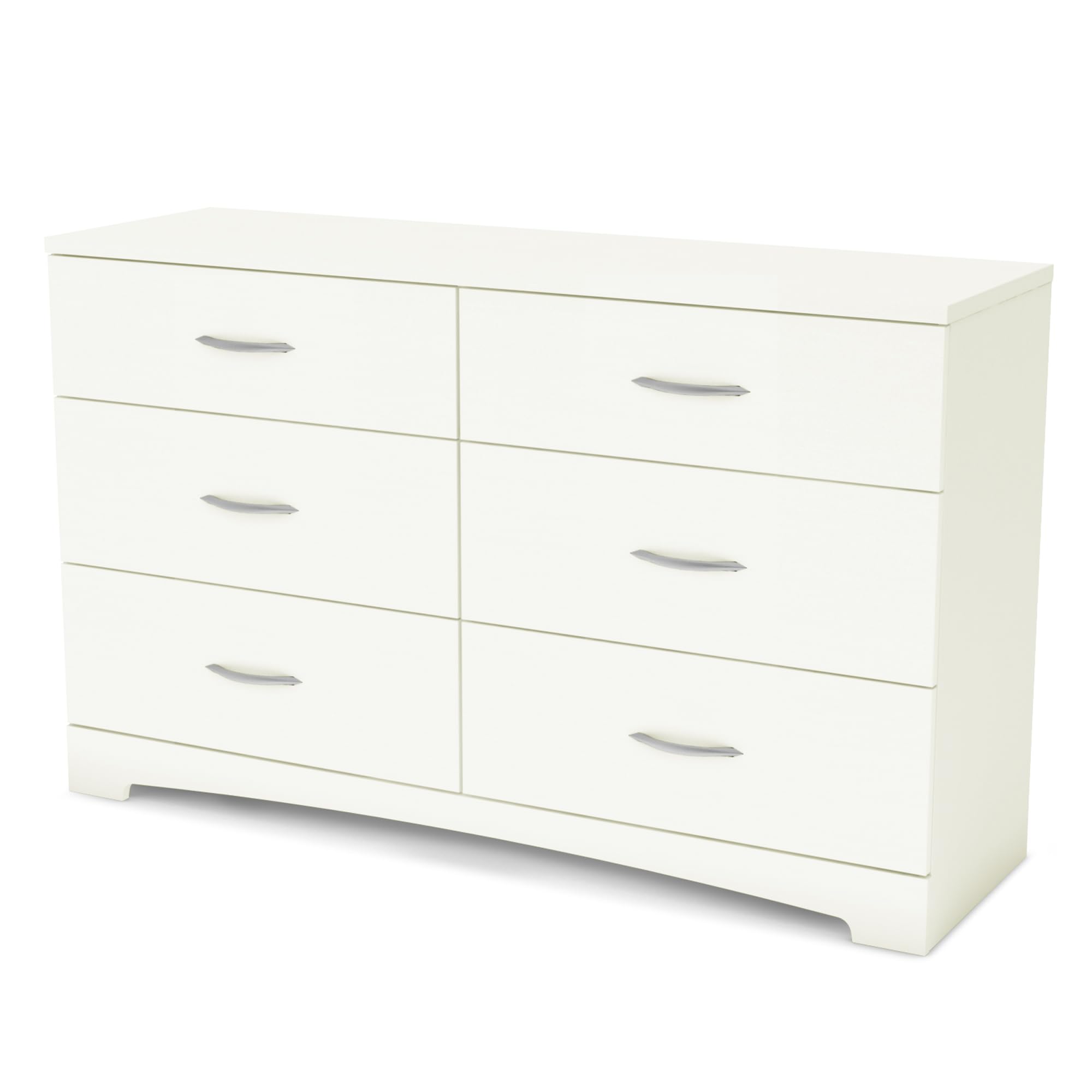 South Shore Step One 6-Drawer Dresser Chest - Contemporary Gray & Pure White Clothing Storage for Bedroom - Perfect for Organizing Clothes, Accessories & Bedroom Essentials