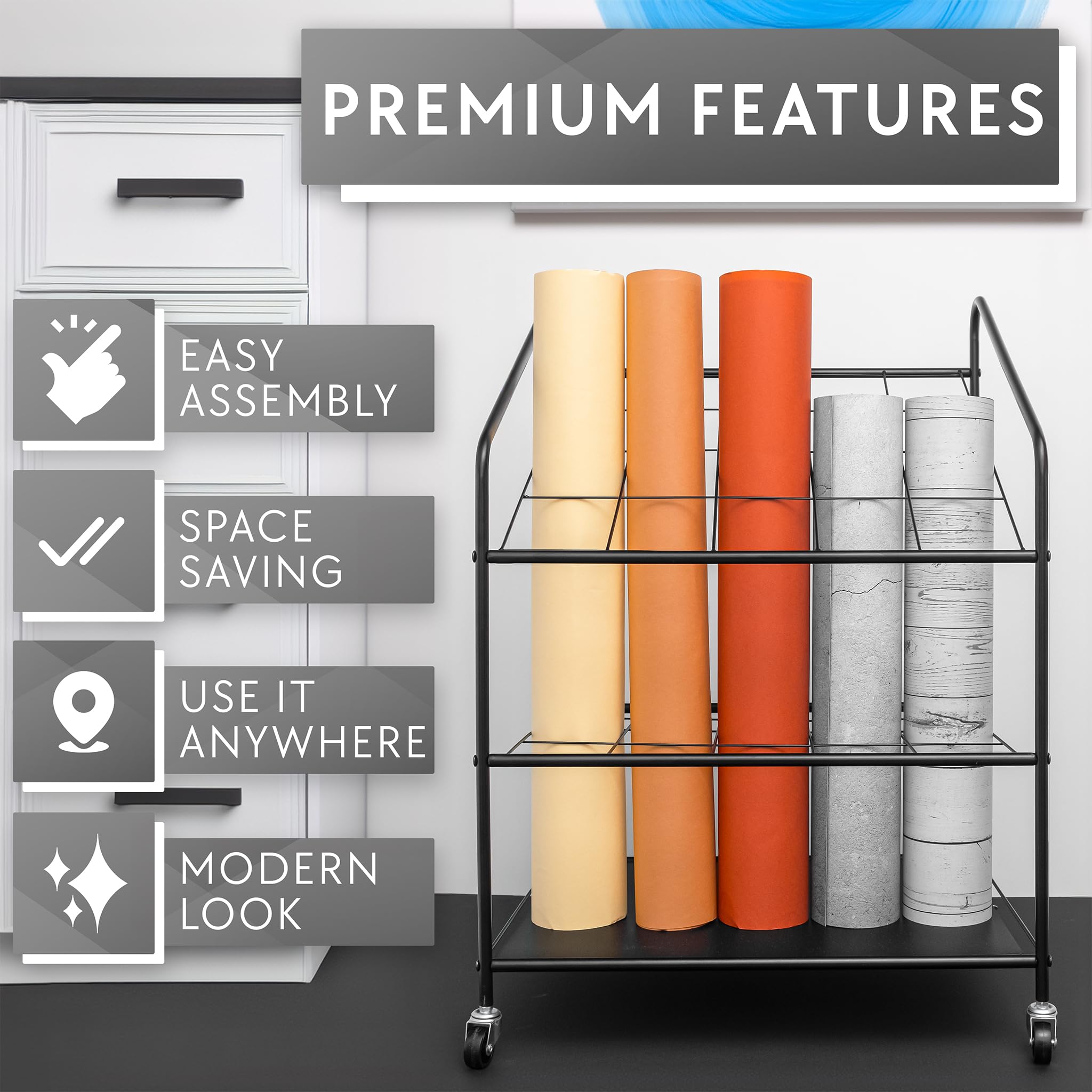 Blueprint Holder Storage Organizer with 20 Compartments - Large Blueprint Storage Rack for Posters, Maps, Documents - Perfect for Architects, Engineers & Office Organization
