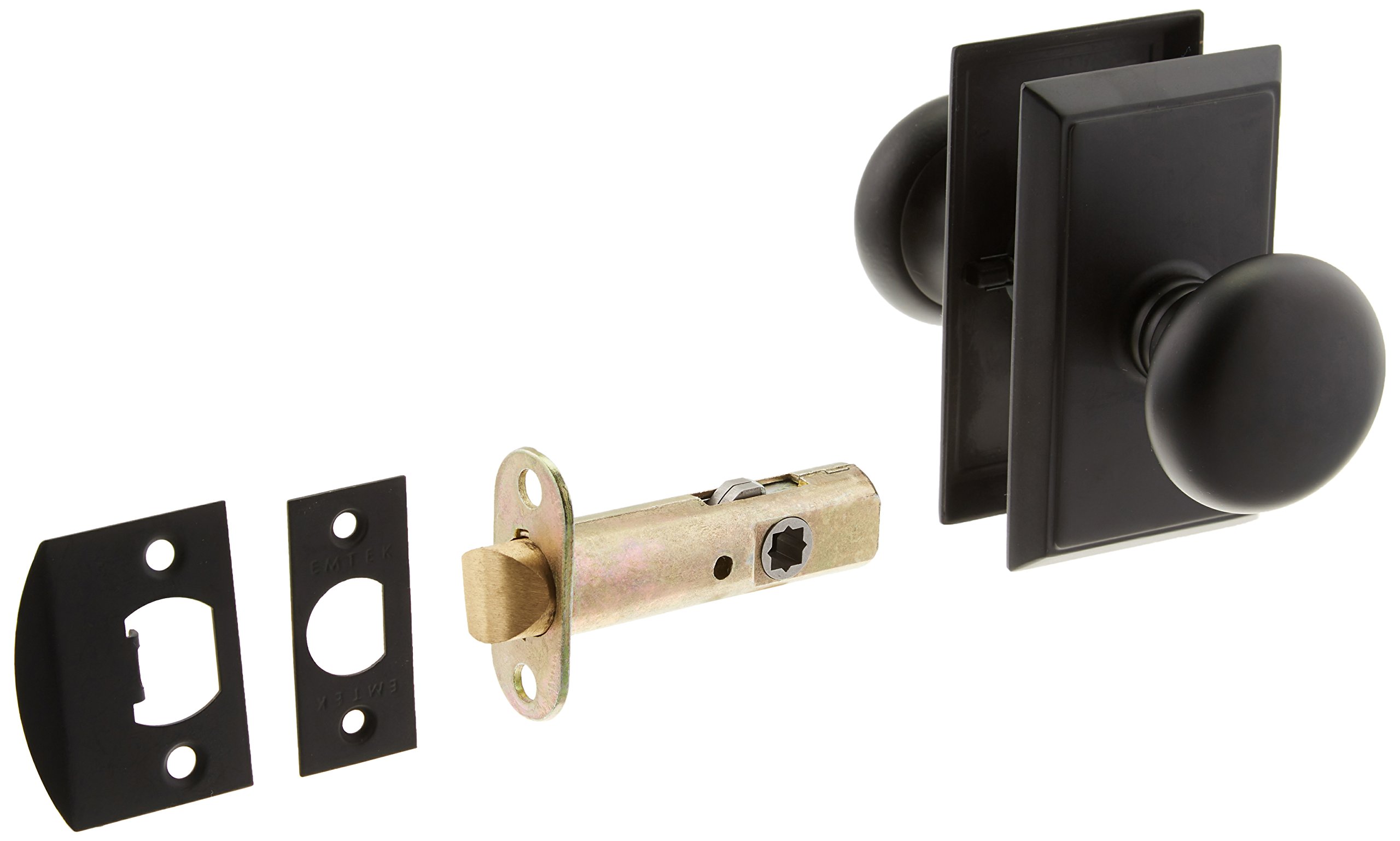 Providence Door Set with Round Brass Knobs - Flat Black Passage Door Hardware for Interior Doors | Perfect for Homes, Offices & Commercial Spaces