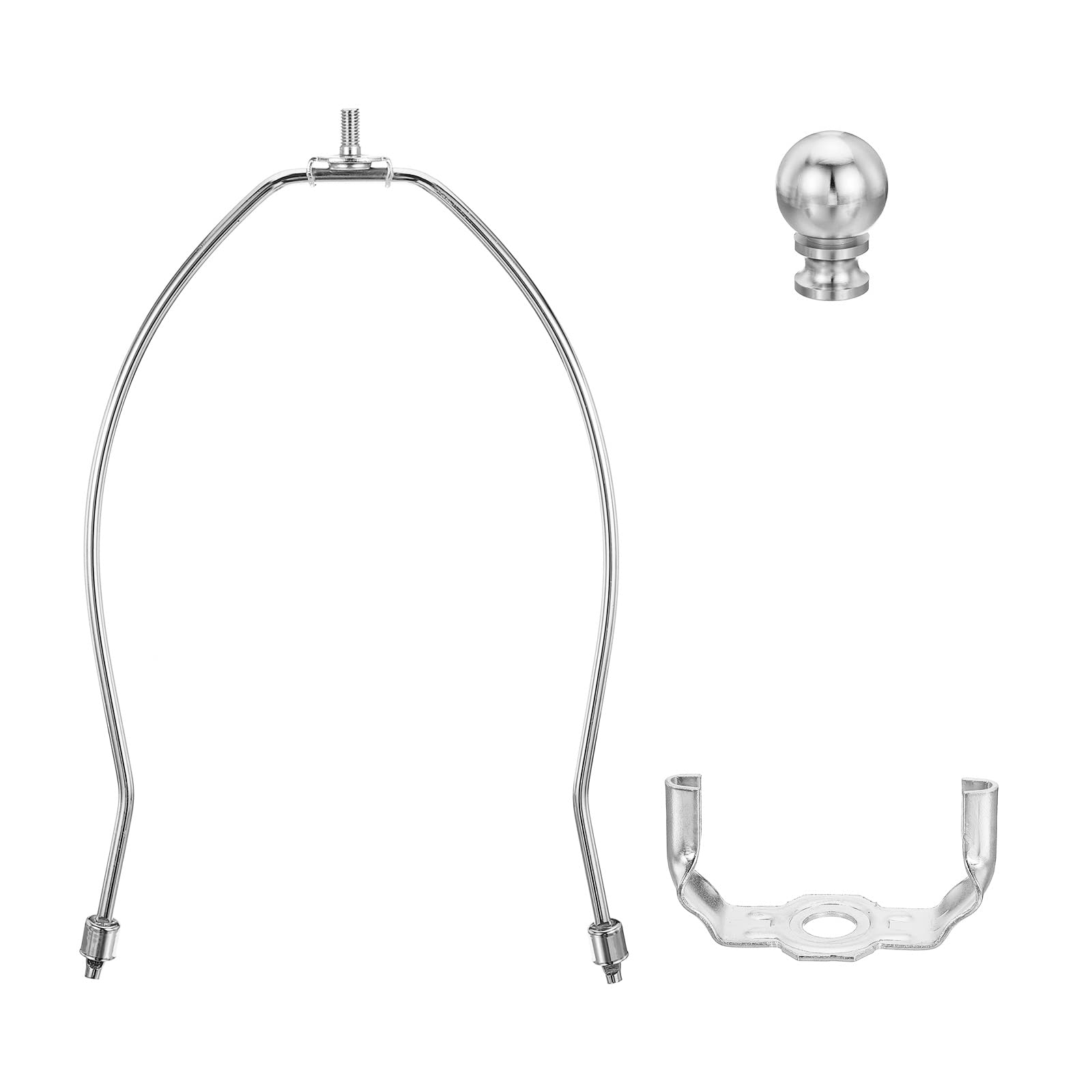 PATIKIL 10 Inch Lamp Harp Kit with Finial - Detachable Lamp Shade Bracket Holder for DIY Table Lamps & Floor Lamps (Chrome Finish) - Perfect for Home Decor, Living Room, Bedroom Lighting Upgrade