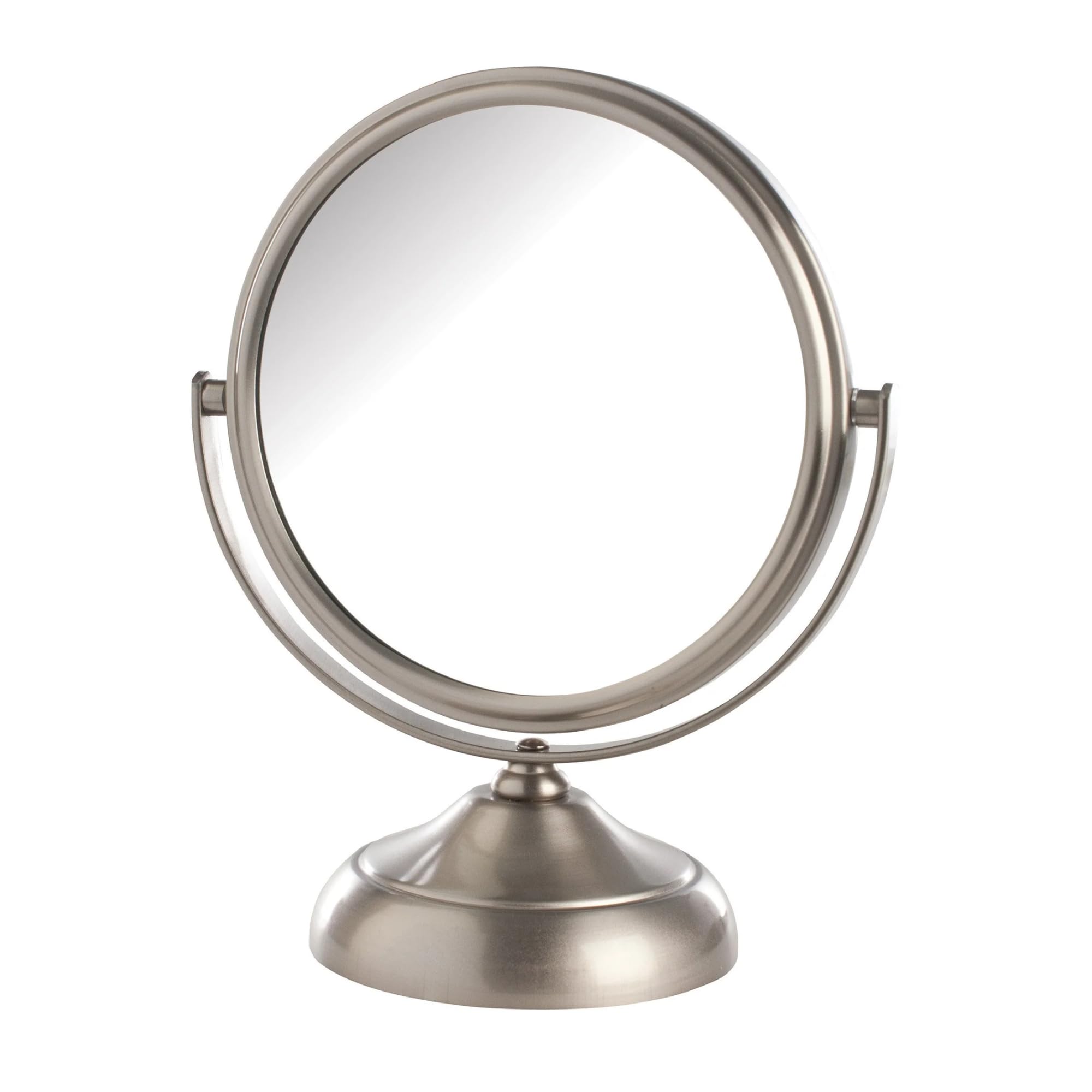 Model's Choice JERDON Nickel Finish Tabletop Vanity Mirror - 5.5” Diameter with 5X & 1X Magnification (Model MC247N) - Perfect for Makeup Application, Skincare Routine, and Salon Professional Use