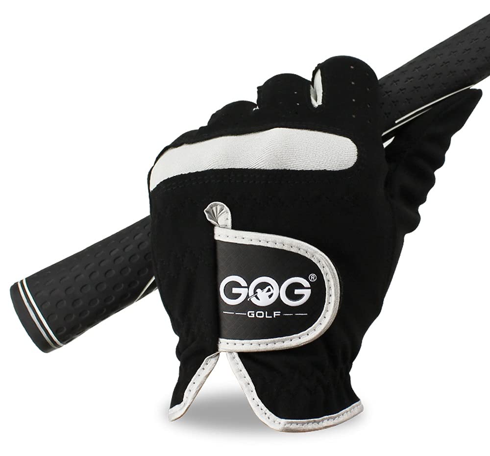 Premium Men's Golf Gloves - Left & Right Hand Microfiber Breathable Non-Slip Gloves (1-Pack, Black) - Perfect for Driving Range, Practice & Tournament Play