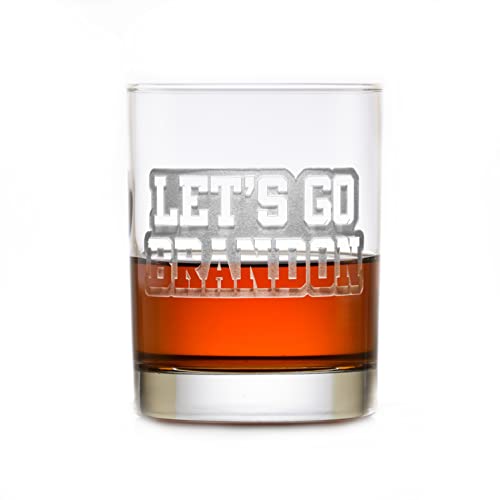 Let's Go Brandon Whiskey Glass - Patriotic Drinking Glass for Bourbon, Scotch & Whiskey Lovers - Perfect for Political Humor, Gifts & Parties