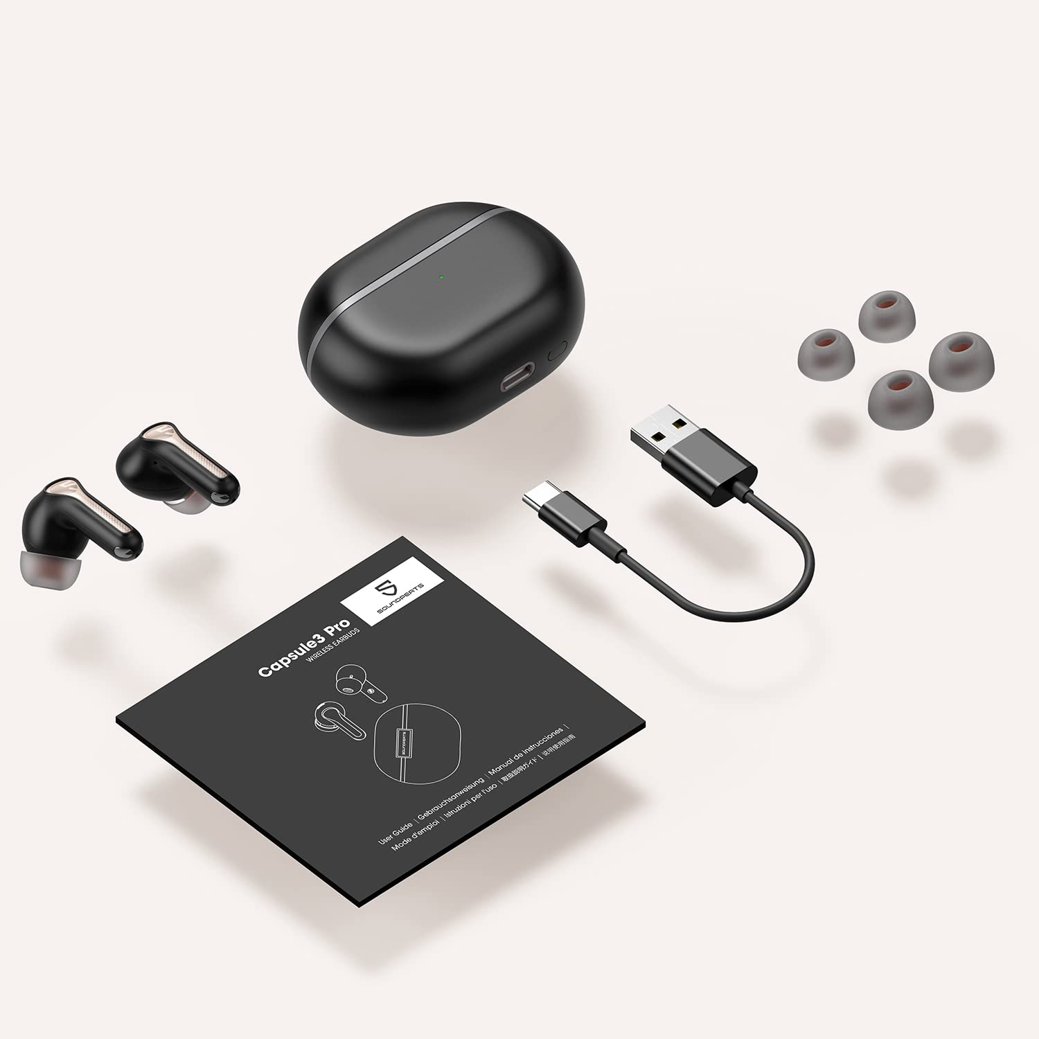 SoundPEATS Capsule3 Pro Wireless Earbuds Bluetooth 5.3 with LDAC, Hi-Res Audio & Hybrid ANC, 6-Mic Clear Calls, 52H Playtime - Perfect for Gym, Commuting & Travel