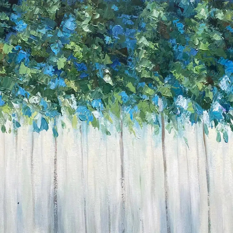 Beautiful Flower and Tree Painting #FT026 - Handmade Canvas Art for Home Decor, Living Room, Bedroom & Office Wall