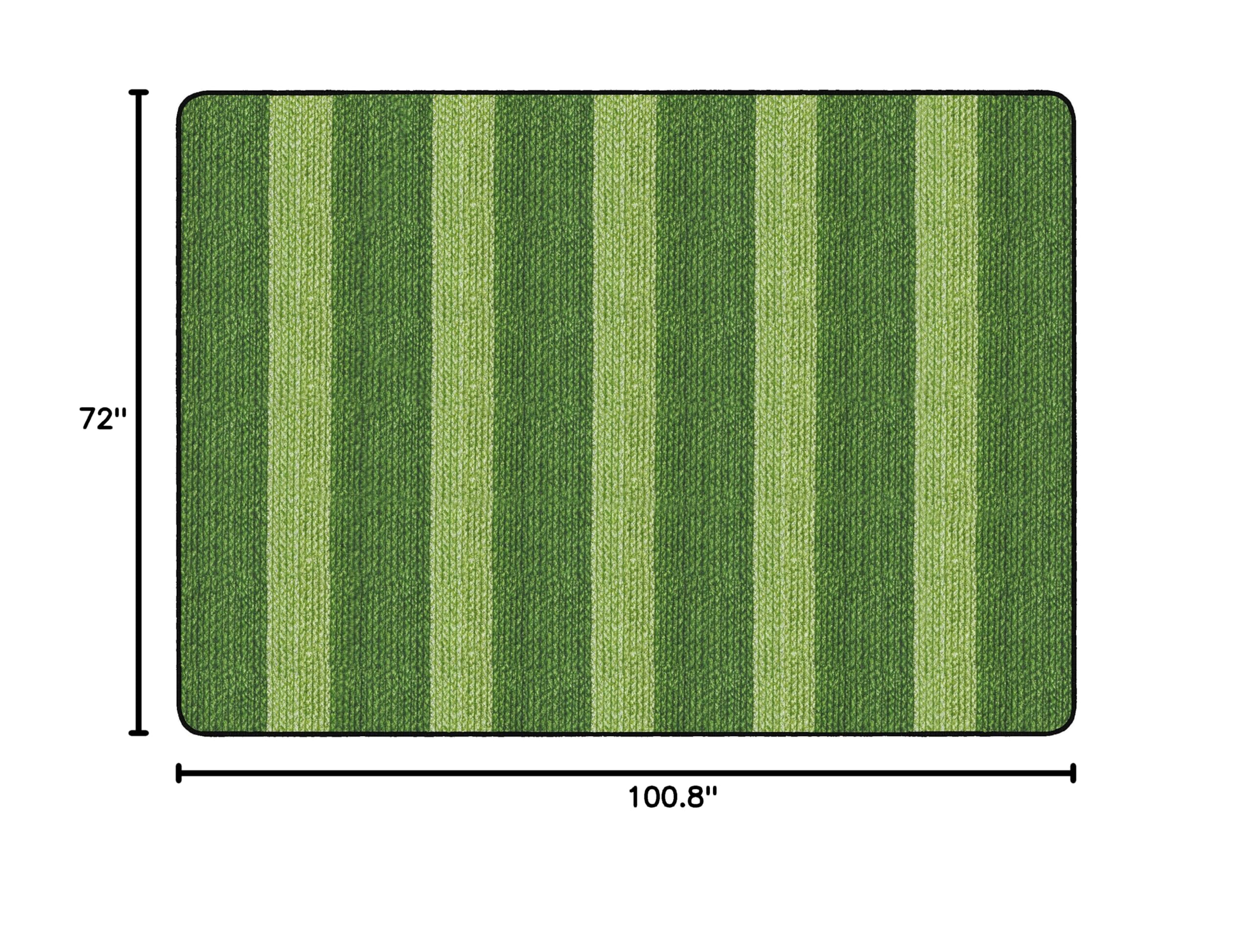 Premium Washable Basketweave Striped Area Rug - 6' x 8'4