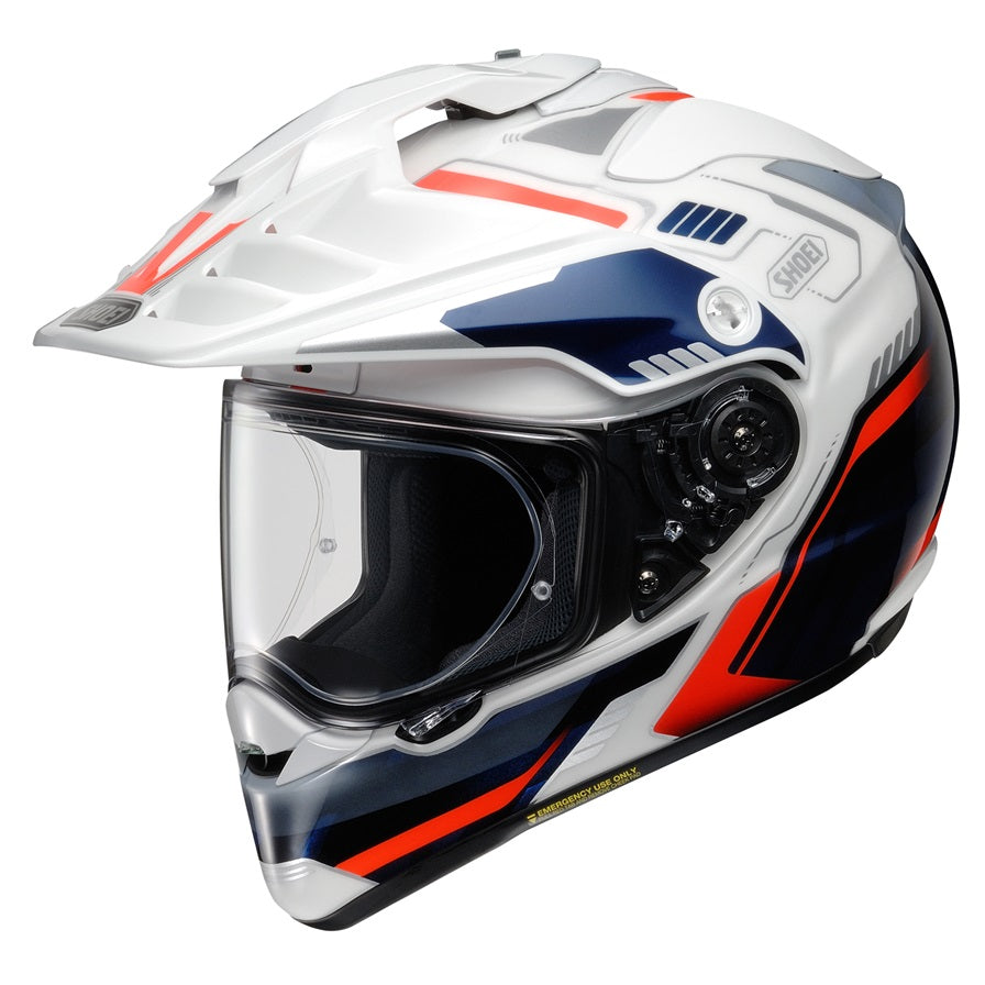Shoei Hornet X2 Invigorate Motorcycle Helmet - White/Black/Red - Lightweight & Durable for Street & Adventure Riding