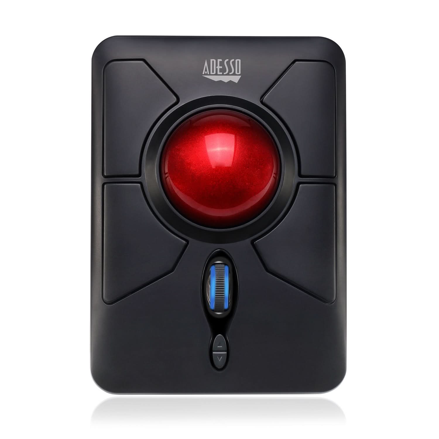 Adesso iMouse T50 Wireless Programmable Ergonomic Trackball Mouse - Comfortable Vertical Design for Office, CAD, Graphic Design & Gaming (Black)