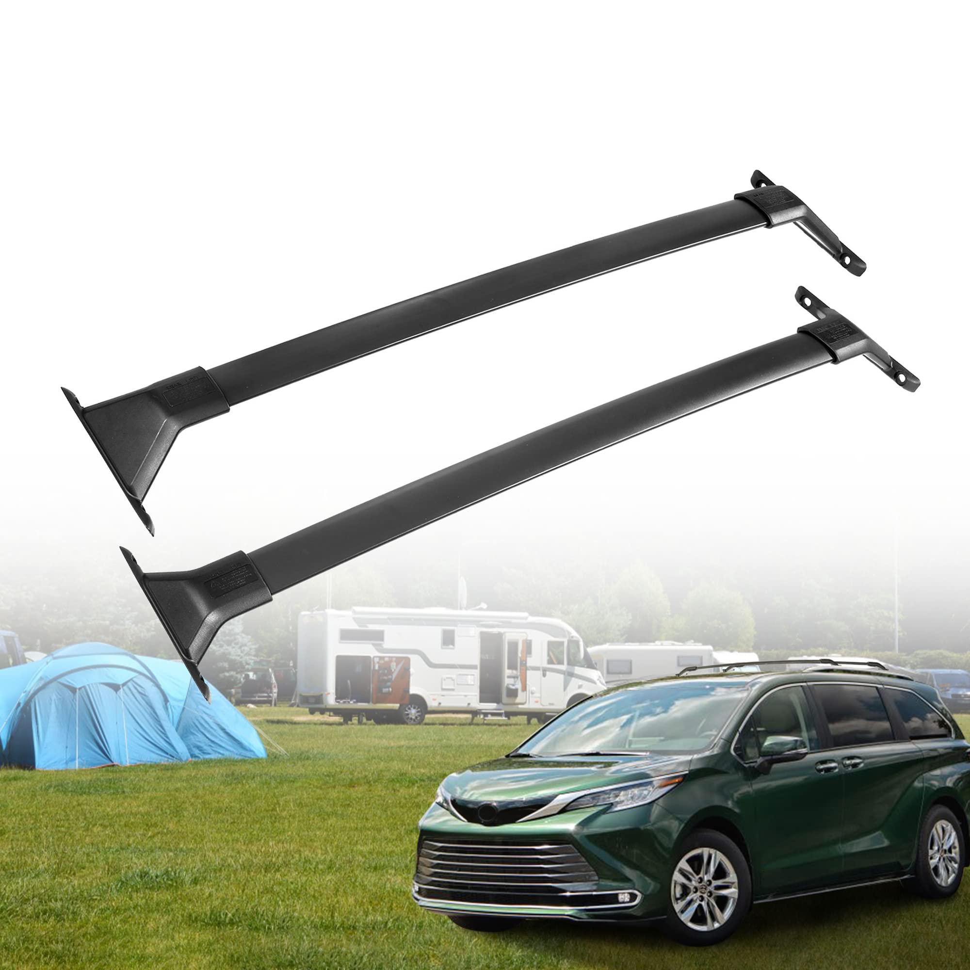 AUXMART Aluminum Roof Rack Cross Bars for Toyota Sienna 2021-2022 | Heavy Duty 150LBS Capacity | Universal Cargo Carrier for Luggage, Kayak, Canoe, Bike | Perfect for Road Trips, Camping & Outdoor Adventures