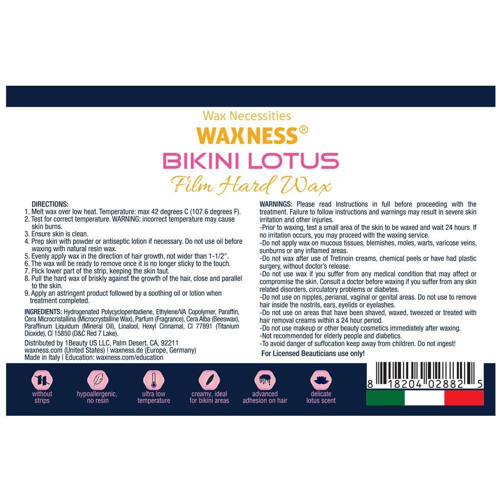 Premium Luxury Bikini Wax Beads - Lotus Scented Hard Wax for Hair Removal (19.8 LB / 8.98 KG) - Ideal for Salon, Spa & At-Home Waxing - Smooth & Painless Hair Removal for Legs, Bikini & Body