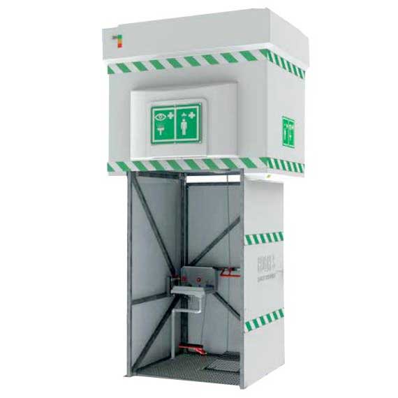 Hughes HM14KS2000 Gravity Fed Emergency Shower and Eyewash Station - ANSI Compliant Safety Equipment for Labs, Factories & Chemical Plants