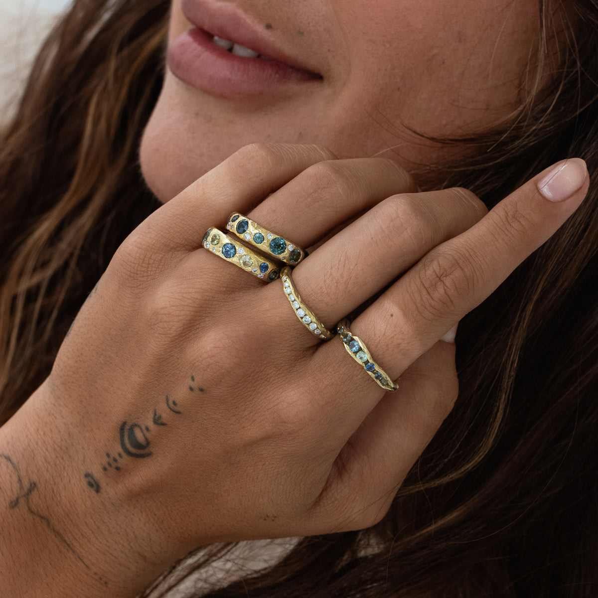 Elegant Crested Half Channel Ring for Women - Dainty Stackable Band for Everyday Wear & Special Occasions