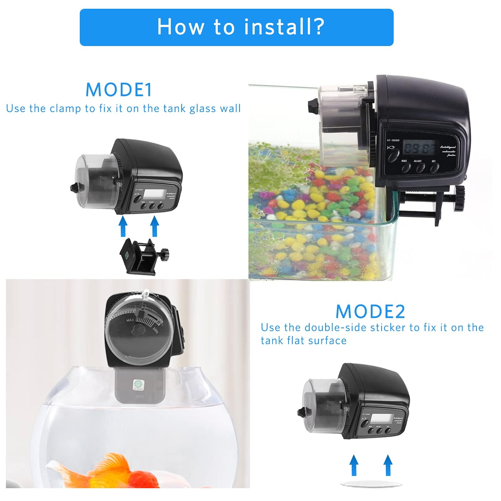 Automatic Aquarium Fish Feeder - Programmable Digital Fish Food Dispenser with Timer for Small Tanks | Vacation & Daily Feeding Solution for Freshwater & Saltwater Fish