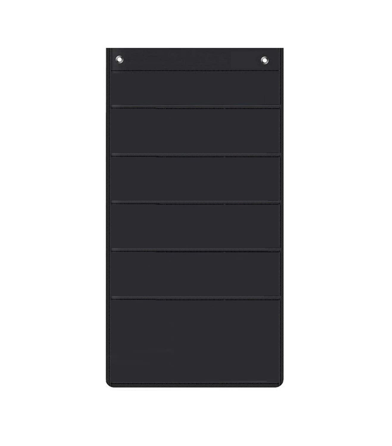 HeyToo Over The Door Organizer with 5 Large Oxford Fabric Pockets - Hanging Storage for Office, Books, Magazines & Accessories - Space Saving Solution for Closet, Wall & Narrow Spaces - Black