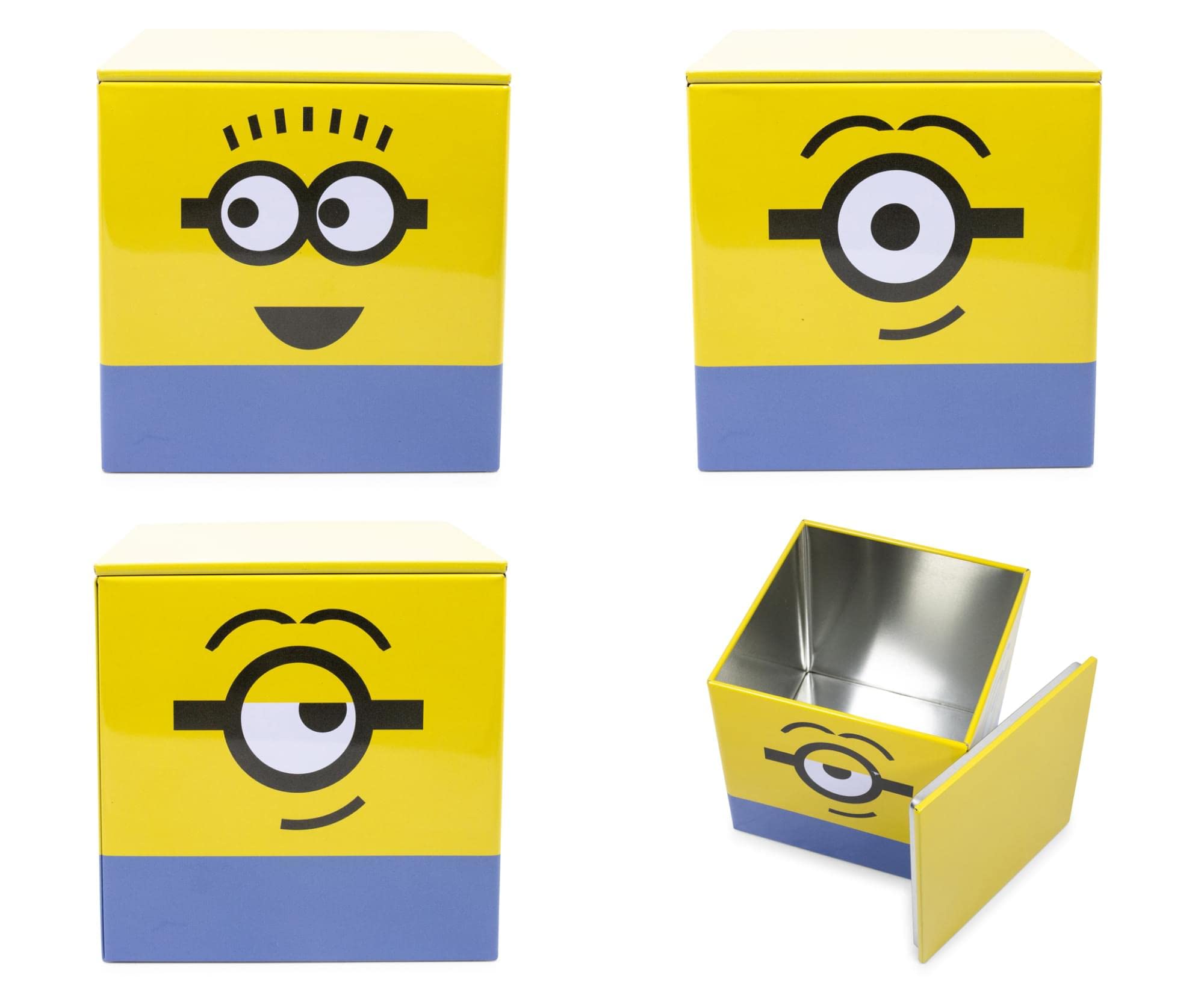 Despicable Me Minions 4-Inch Tin Storage Box with Lid - Cute Home Organizer for Toys, Office Supplies & Collectibles | Perfect for Playroom, Closet & Desk Organization | Fun Gift Idea for Minions Fans