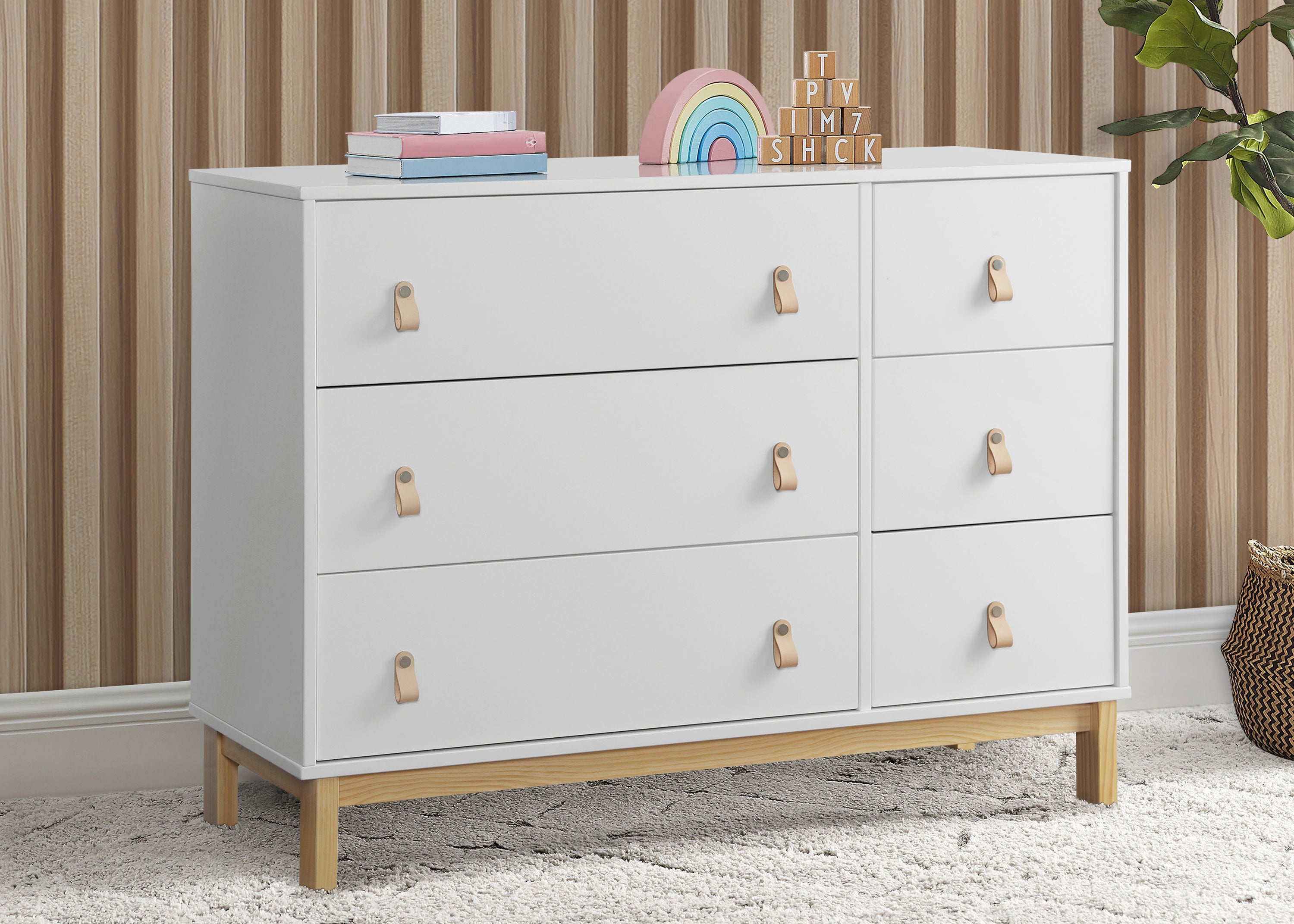 BabyGap Legacy 6-Drawer Dresser with Leather Pulls & Interlocking Drawers - Nursery Storage Solution for Baby Clothes, Blankets & Essentials
