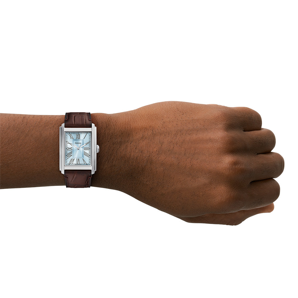 Fossil Carraway FS6110 Genuine Leather Watch for Men - Stylish & Durable Timepiece for Everyday Wear, Business & Casual Outfits