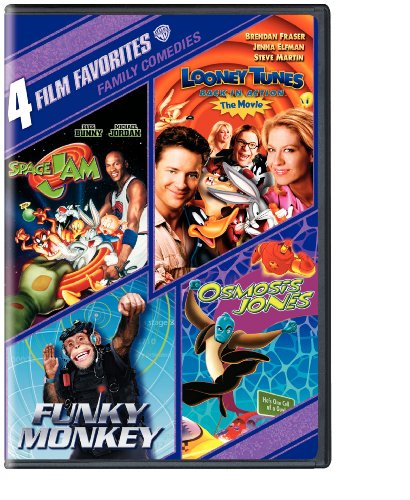 4 Film Favorites: Family Comedies Collection (Space Jam, Looney Tunes: Back in Action, Funky Monkey, Osmosis Jones) - Perfect for Movie Nights & Family Entertainment