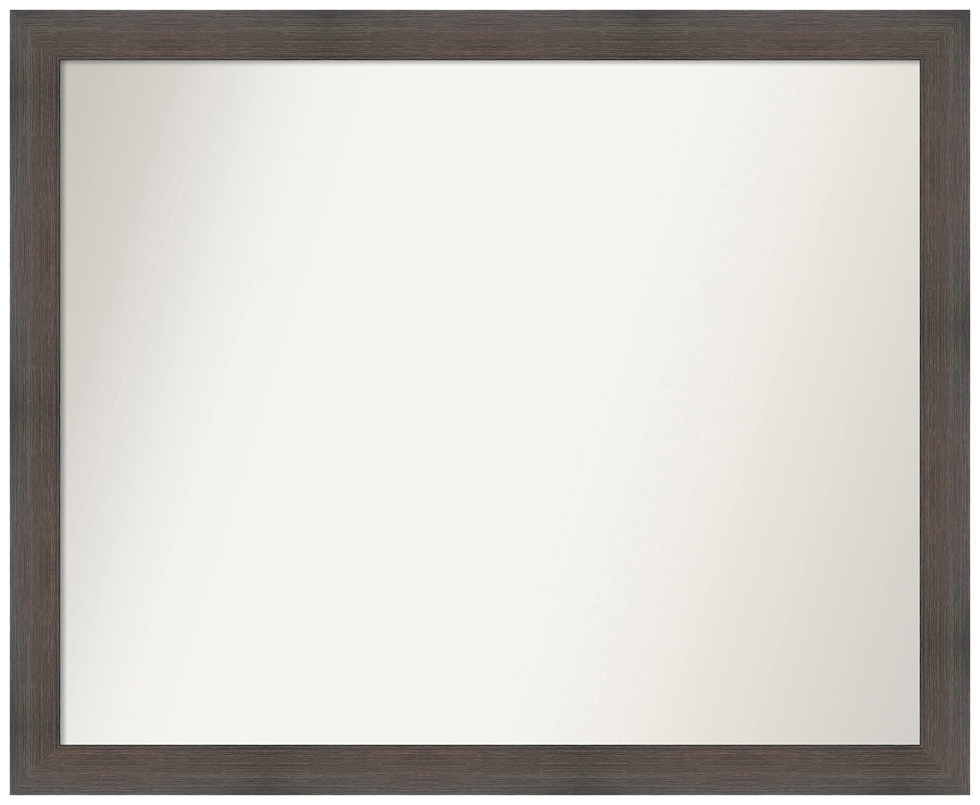 Amanti Art Non-Beveled Custom Wall Mirror 27x33 Inches - Solid Hardwood Chocolate Narrow Frame - Bathroom, Bedroom, Living Room Decor - Various Custom Sizes Available