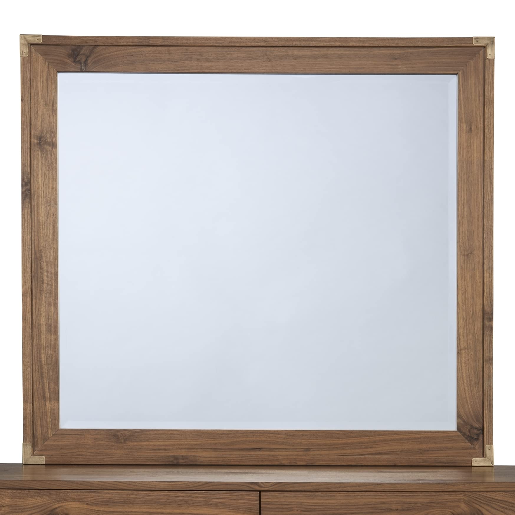 Modus Furniture Adler Mirror in Natural Walnut - Elegant Wall Mirror for Living Room, Bedroom & Entryway Decor