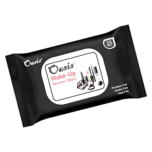 Oasis Makeup Remover Wipes - Gentle & Hypoallergenic Facial Cleansing Wipes for Sensitive, Dry & Oily Skin | Paraben-Free, Alcohol-Free, Soap-Free | 25 Count Pack | Perfect for Travel, Gym & Daily Makeup Removal