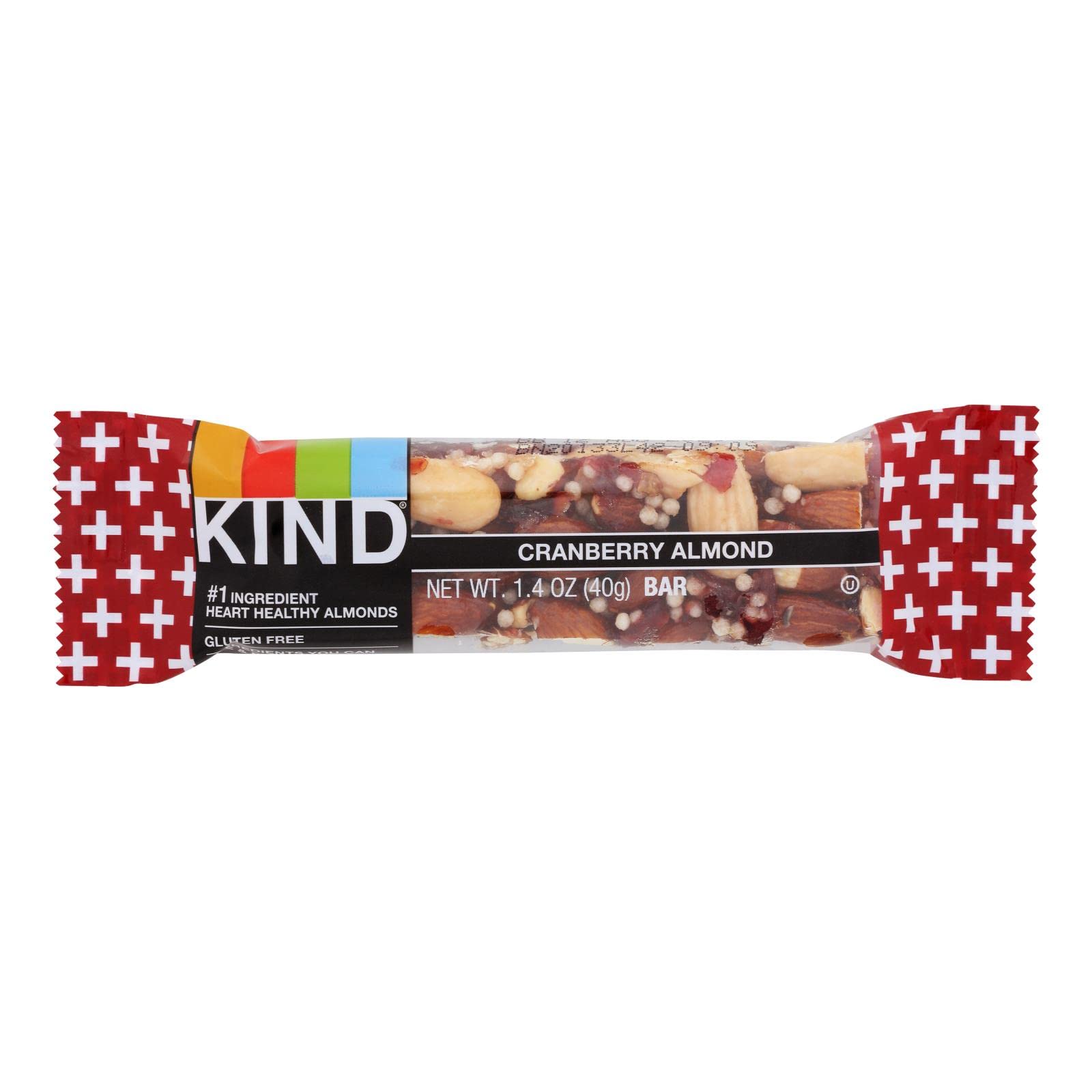 Kind Fruit & Nut Bars - Cranberry & Almond 1.4oz | Healthy Snack Bars for Hiking, Work & On-the-Go Energy | Gluten Free & Non-GMO