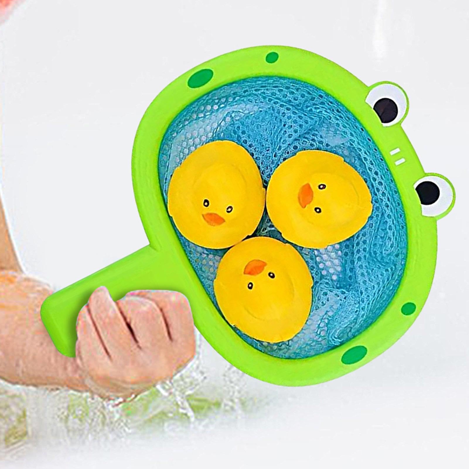 Cartoon Crab Duck Fishing Bath Toy with Net - Interactive Bathtub Fishing Game for Kids - Fun Water Play & Floating Bath Time Toy - Perfect for Toddlers & Preschoolers