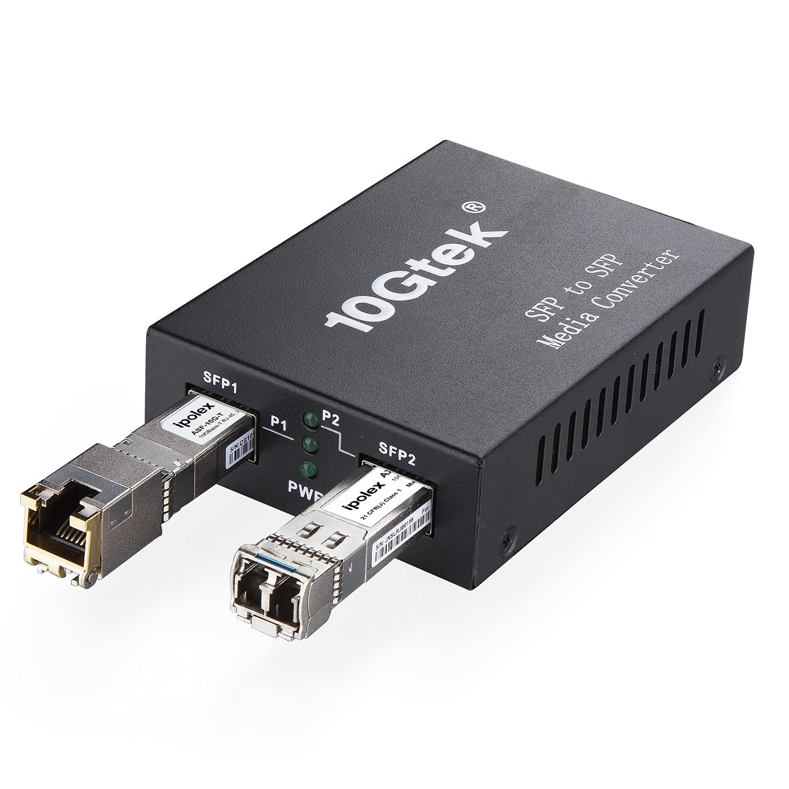 iPolex 10G SFP+ to SFP+ Fiber Media Converter with LR & 10GBase-T Modules | 10G OEO Converter for Single Mode LC Fiber & CAT6a/7 | 10km Ethernet Transmission | Ideal for Data Centers, Enterprise Networks & High-Speed Internet Connectivity