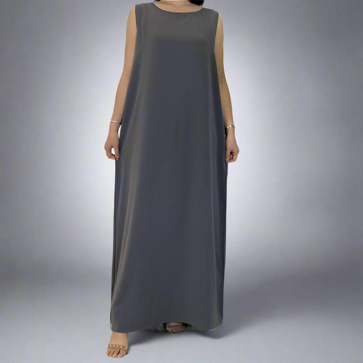 12 Color Options Muslim Women Nida Underdress Sleeveless Inner Slip Under Dress - Modest Layering for Daily Wear & Special Occasions