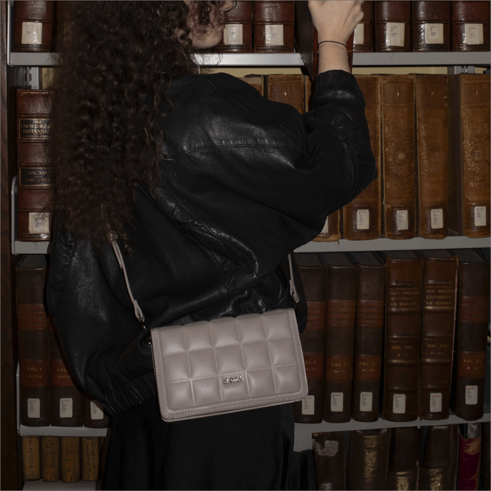 Jamie Vegan Leather Crossbody Bag for Women | Stone Grey | Stylish & Lightweight Purse for Everyday Use, Travel & Shopping
