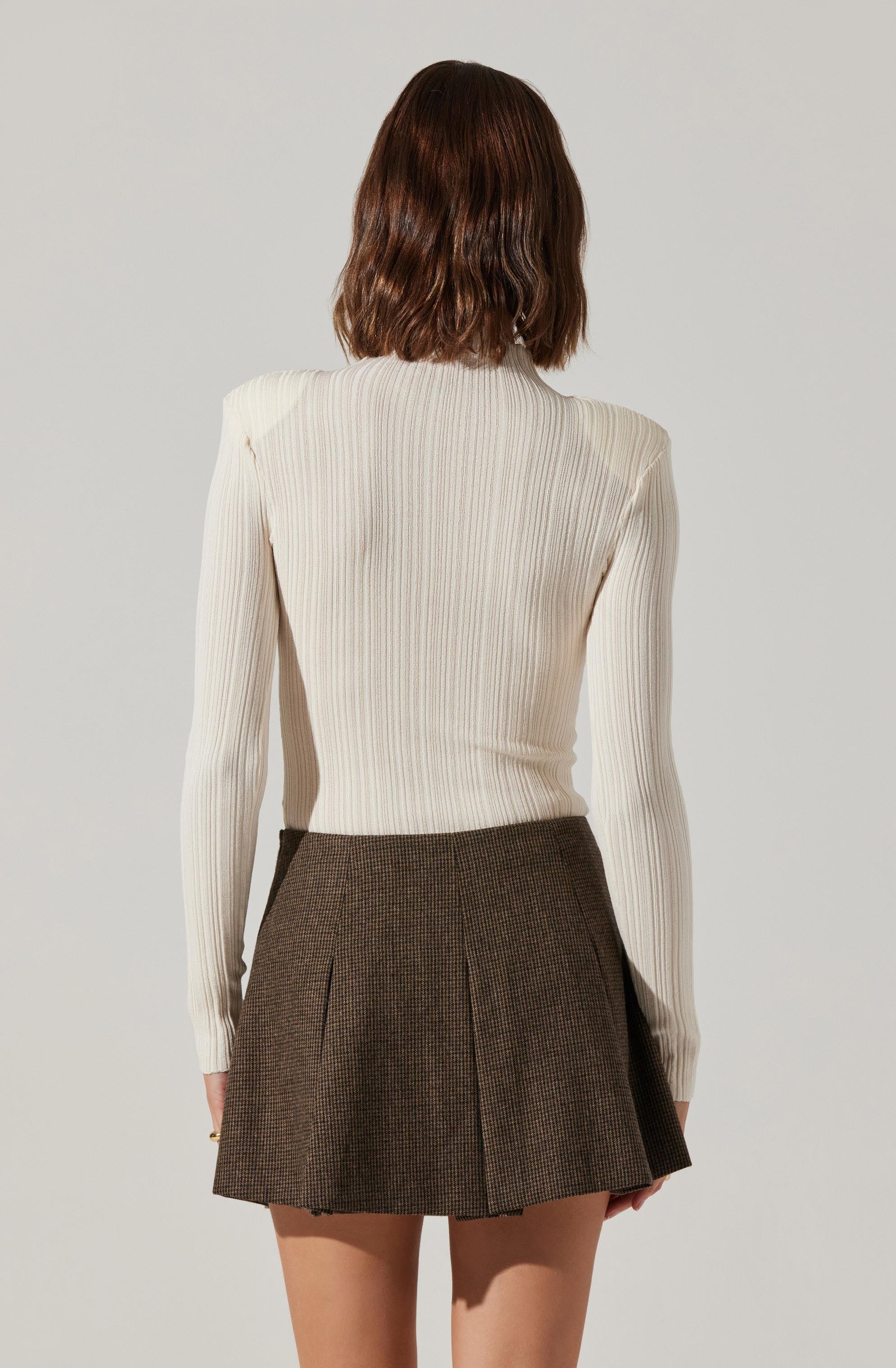 Roslin Ribbed Mock Neck Sweater for Women - Cozy Winter Knit Pullover - Perfect for Casual Outfits, Office Wear & Holiday Gatherings