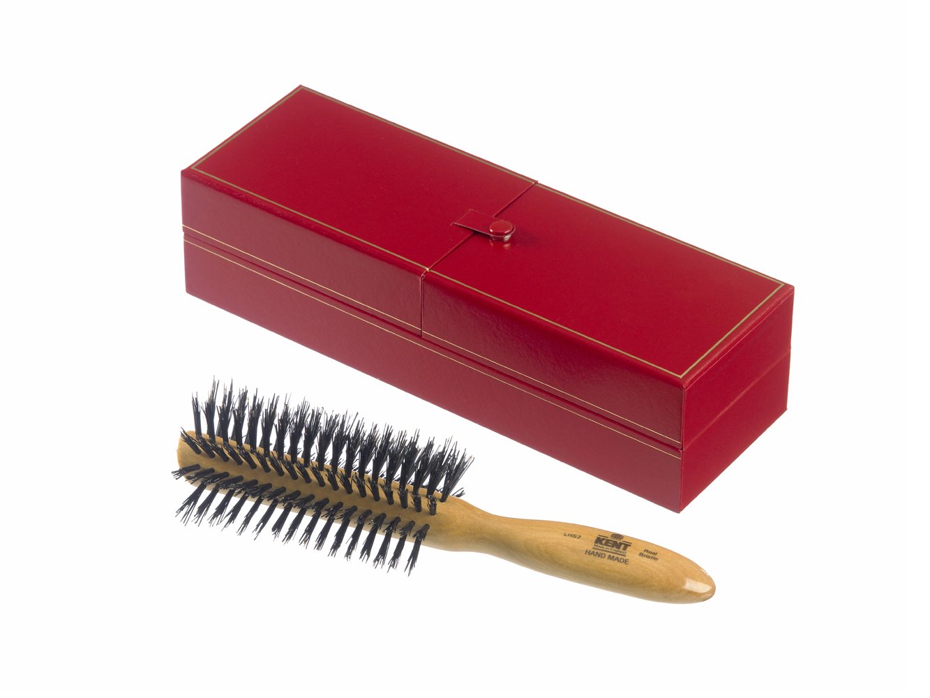 Kent Handmade Half Radial Satin Wood Bristle Brush - Premium Wooden Hair Brush for Smoothing & Detangling - Perfect for Daily Hair Care & Styling at Home or Salon