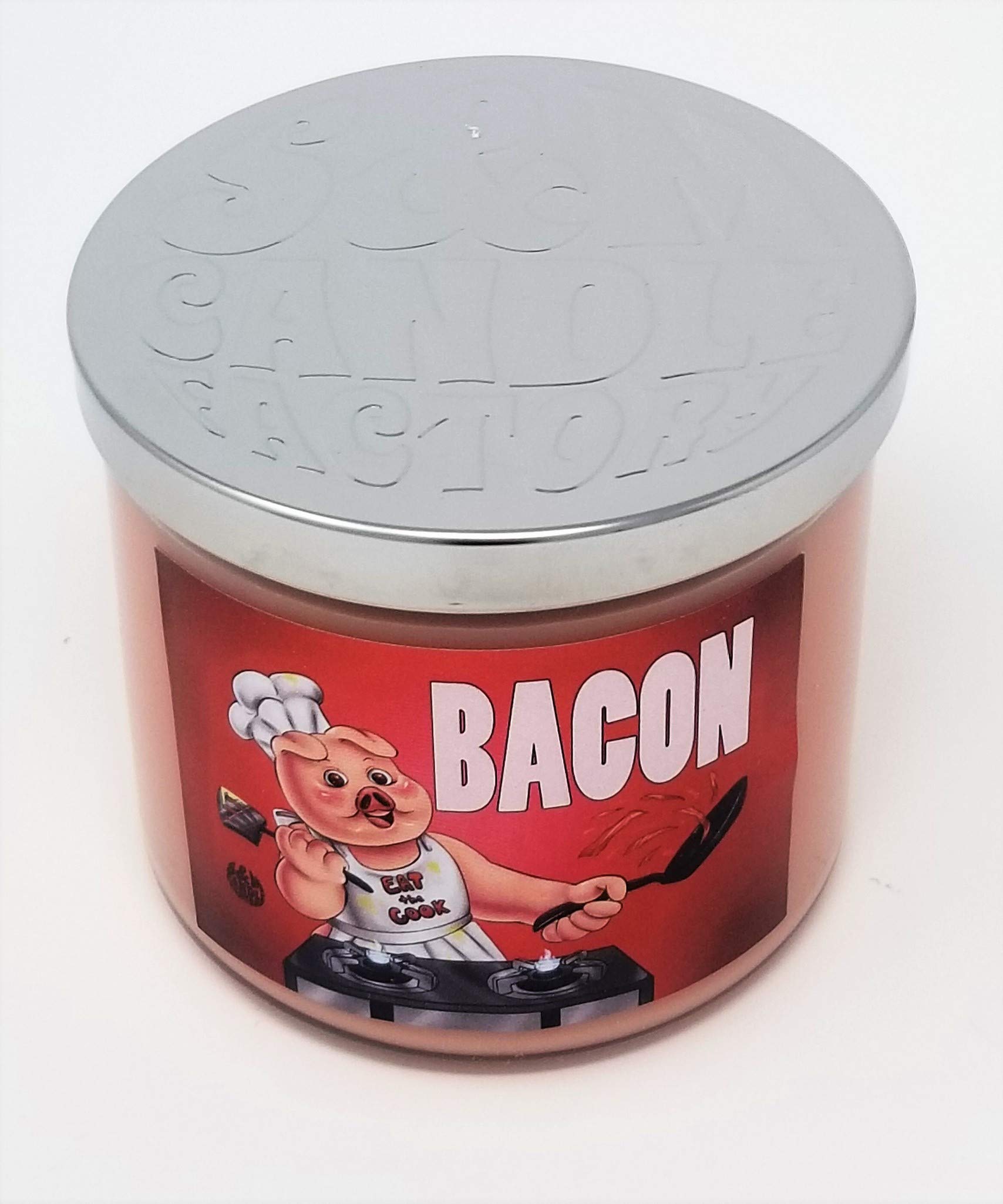 Premium Bacon Scented Candle - Large 3-Wick Soy Wax Candle with 80-Hour Burn Time | Made in USA | Perfect for Home Decor, Gifts & Relaxation | Bacon Lovers Gift Idea