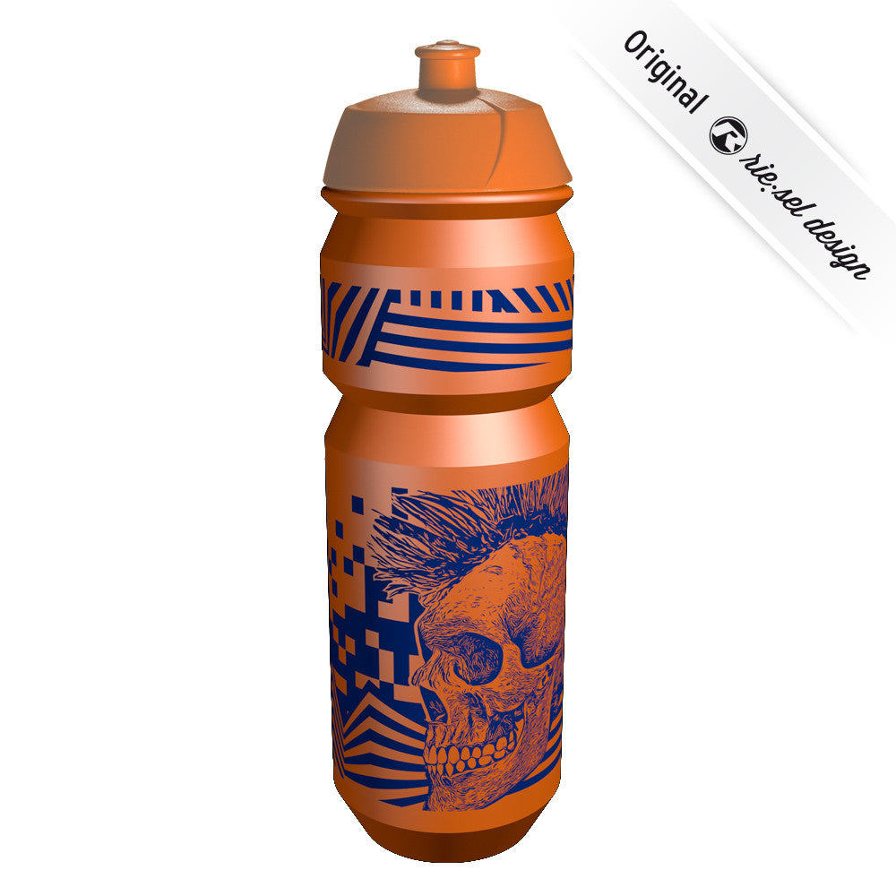 Skull Orange Water Bottle - BPA Free, Leak Proof & Durable for Gym, Hiking & Outdoor Activities | Unique Halloween & Gothic Style Gift