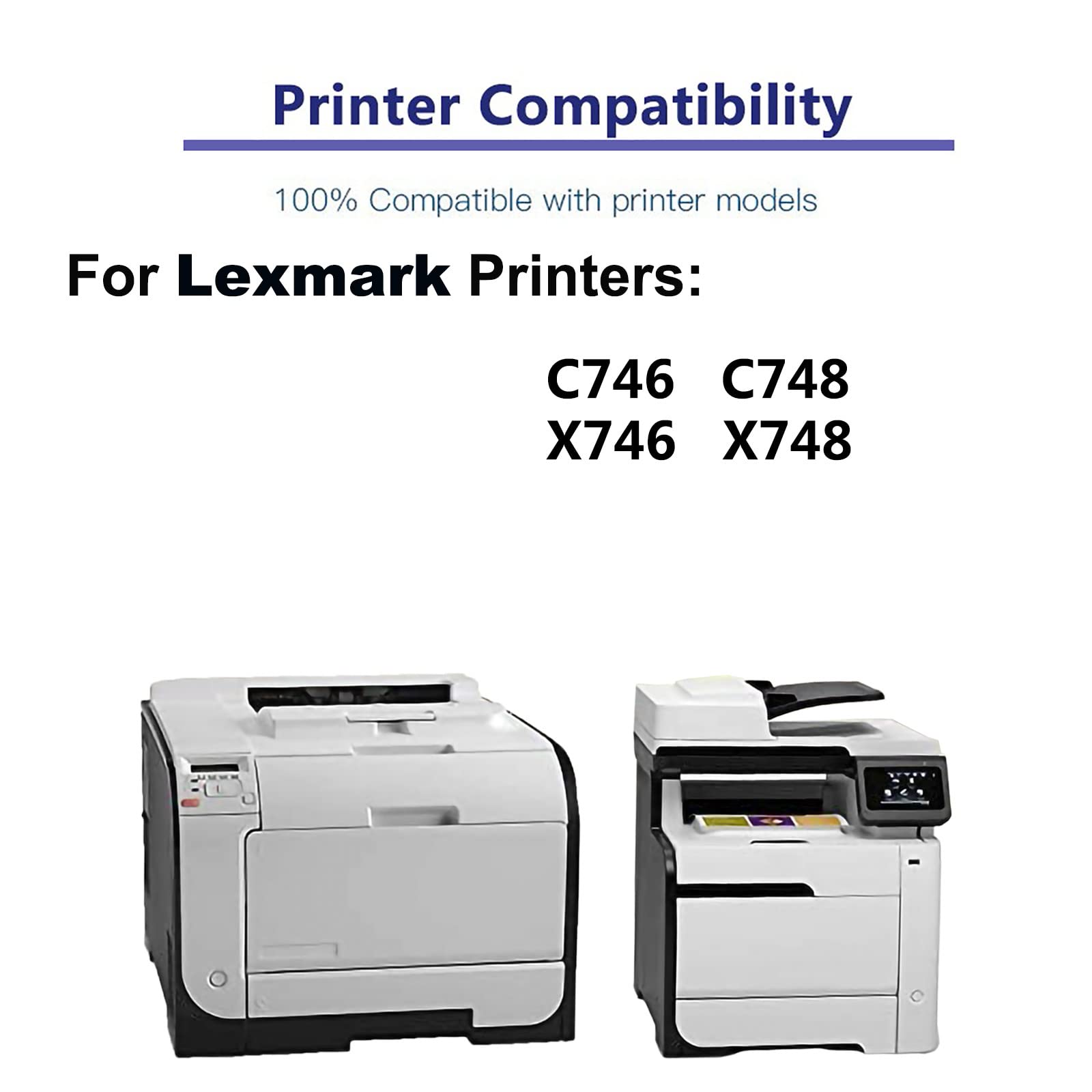 6-Pack (2C+2Y+2M) High Yield C746A4CG+ C746A4YG+ C746A4MG Compatible Toner Cartridges for HP C746 C748 X746 X748 Laser Printers - Perfect for Office & Home Printing Needs