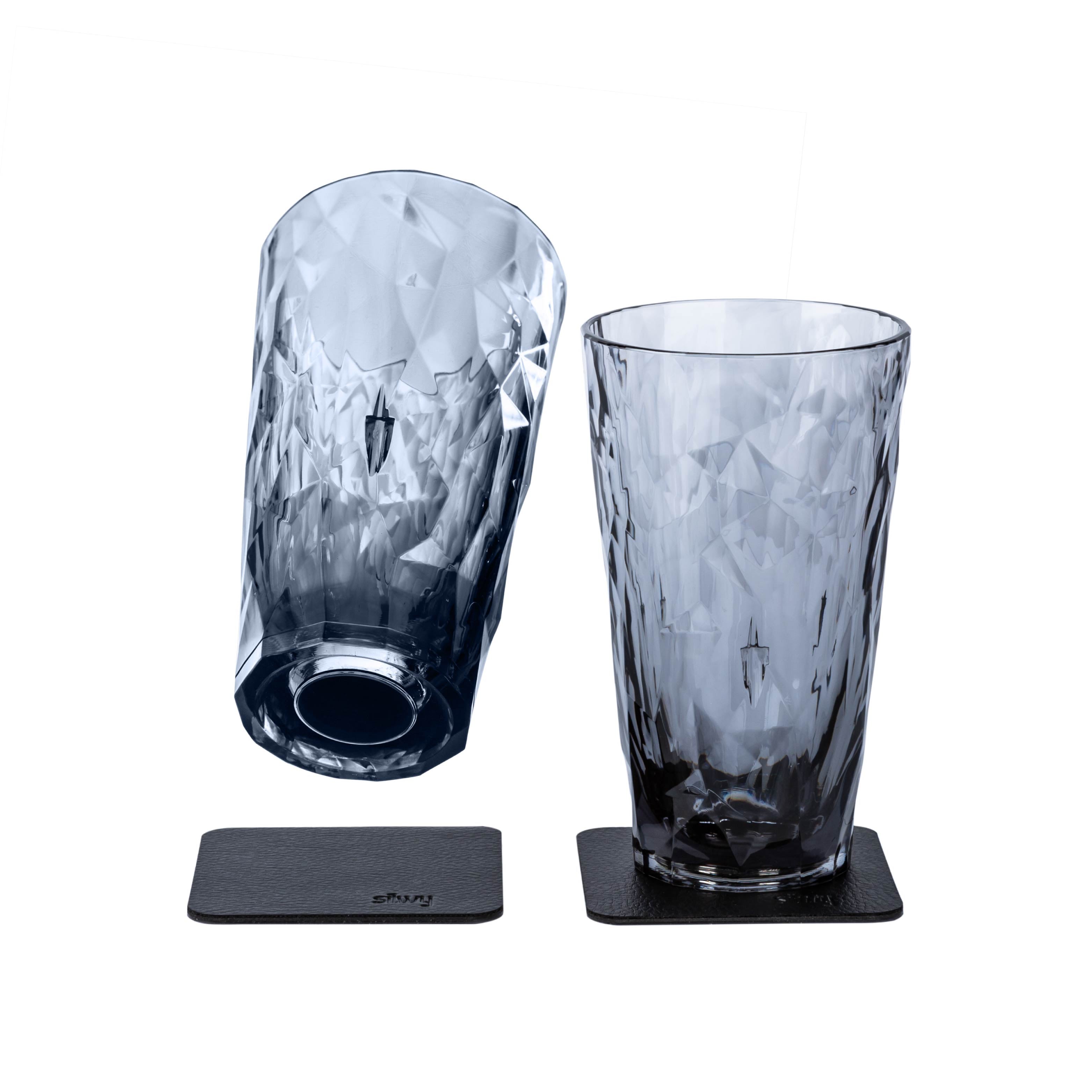 Premium Magnetic Plastic Long Drink Glasses Set - Shatterproof & Durable Grey Tumblers for Beer, Cocktails, and Iced Beverages - Perfect for Parties, BBQs, and Outdoor Gatherings