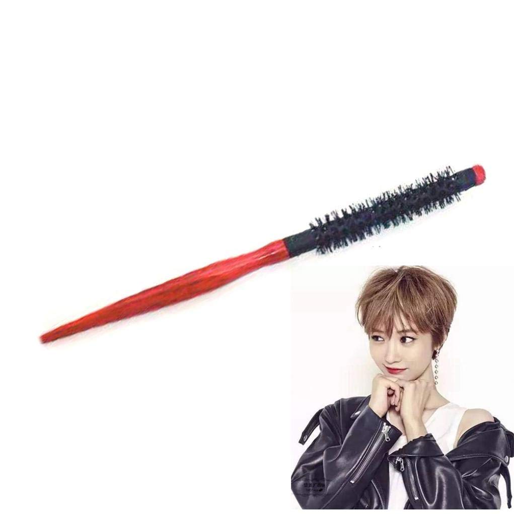 1PC Mini Soft Boar Bristle Hair Brush - Small Round Styling Brush with Non-Slip Handle for Blow Drying, Curling & All Hair Types - Perfect for Travel, Home & Salon Use