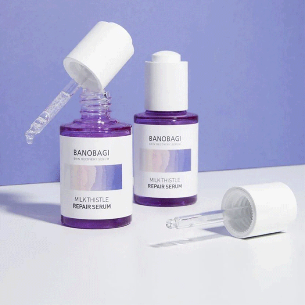 BANOBAGI Milk Thistle Repair Serum 30ml - Anti-Aging Facial Treatment for Brightening & Hydration - Perfect for Daily Skincare Routine & Nighttime Repair