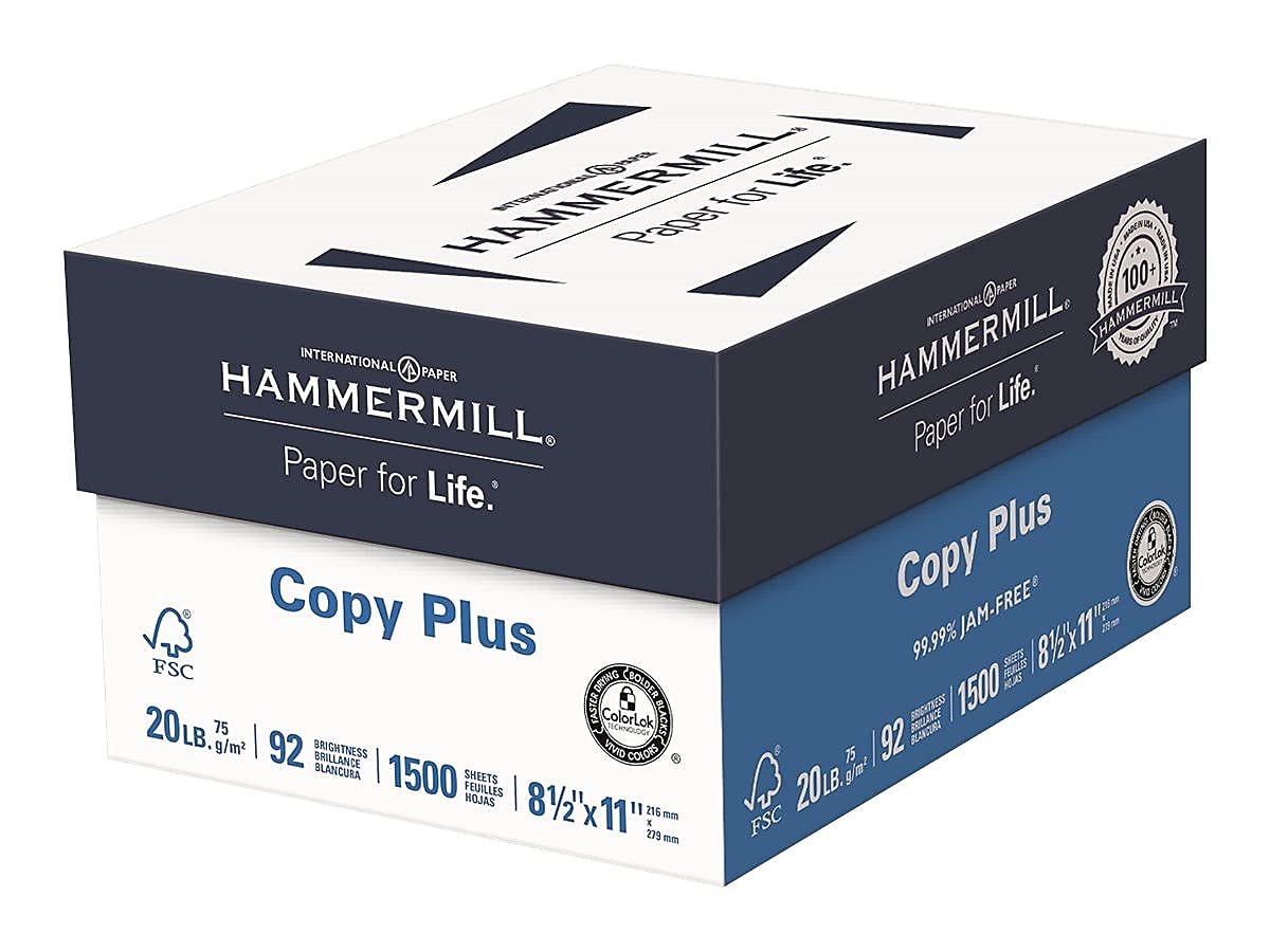Hammermill Copy Plus Multipurpose Printer Paper - 3 Ream Pack, 8.5