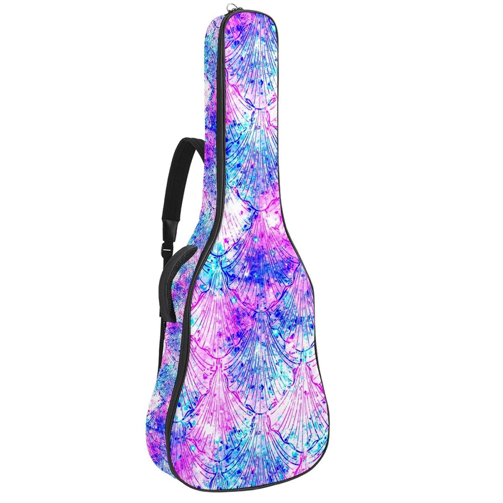 Premium Mermaid Purple Acoustic Guitar Gig Bag with Adjustable Backpack Straps - Fits 42.9x16.9x4.7 in Dreadnought Guitars - Perfect for Travel, Storage & Stage Performances