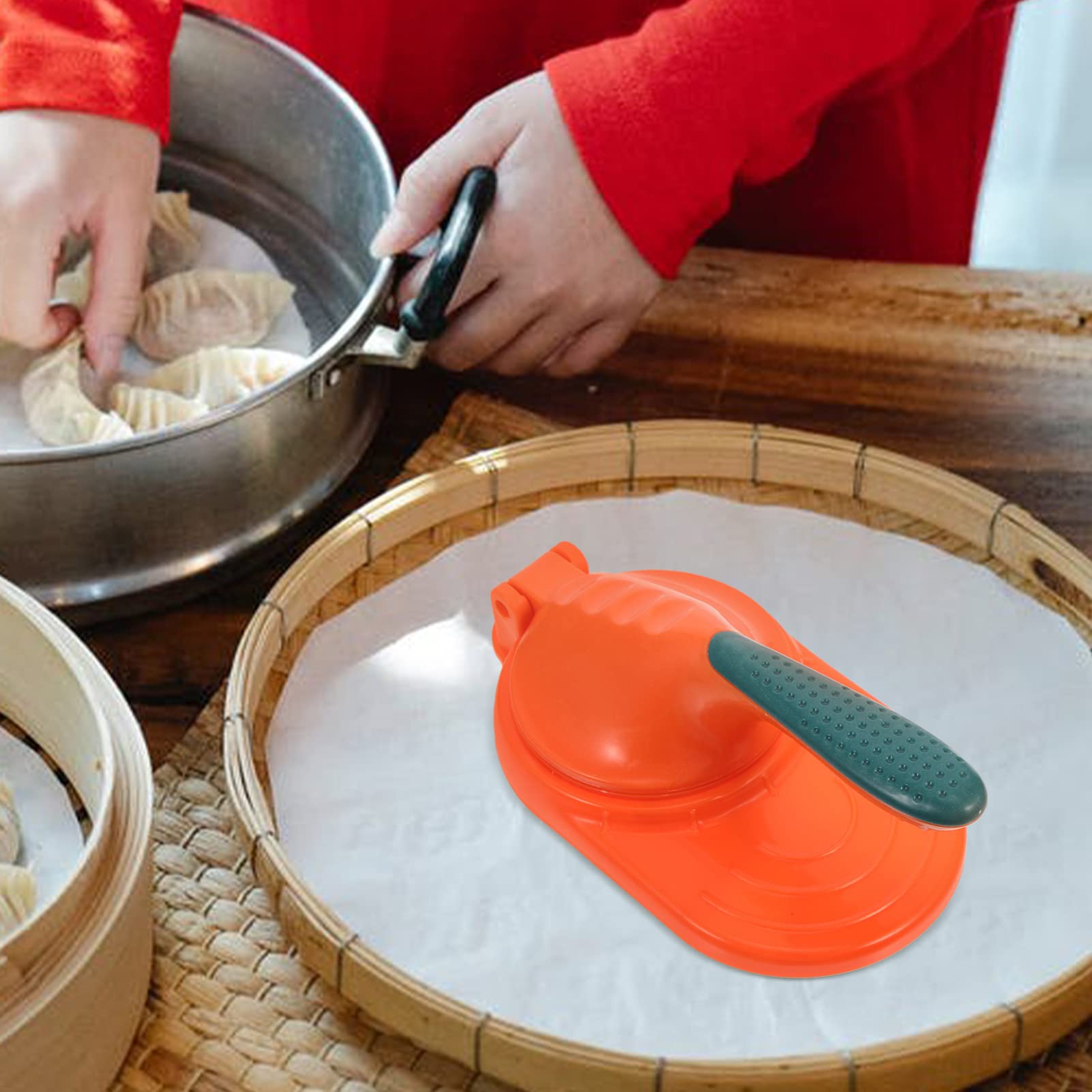 Hemoton Asian Dumpling Maker - Steamer Dumpling Moulds, Tortilla Press & Mini Pie Maker - Dough Presser & Salad Bowl Rotator - Perfect for Home Cooking, Asian Cuisine & Party Food Prep