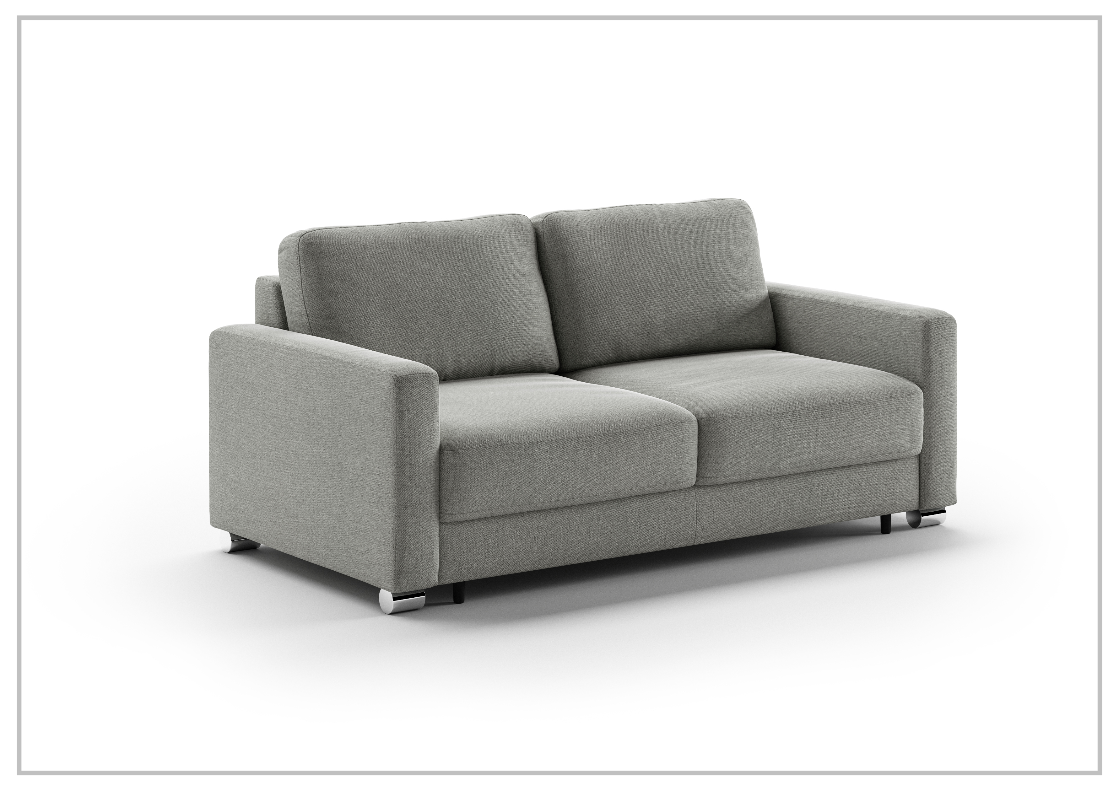 Luonto Hampton Sleeper Sofa Bed - King & Queen Size with Walnut/Chrome Legs - Perfect for Guest Rooms, Small Apartments & Home Offices