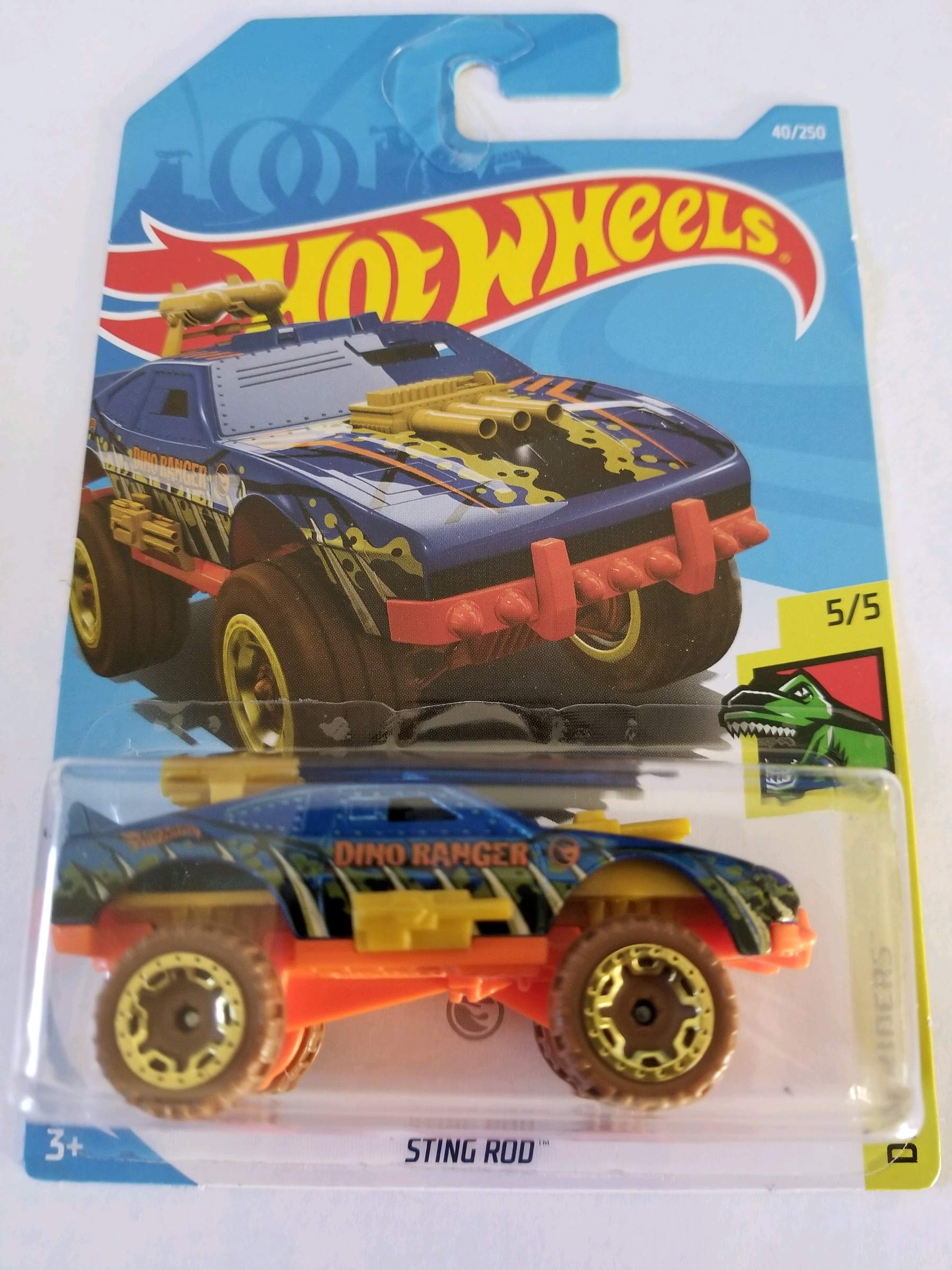 Hot Wheels 2019 Treasure Hunt Dino Riders 5/5 - Sting Rod Die-Cast Car - Rare Collectible Toy for Kids & Adults - Perfect for Display, Play & Car Racing Games