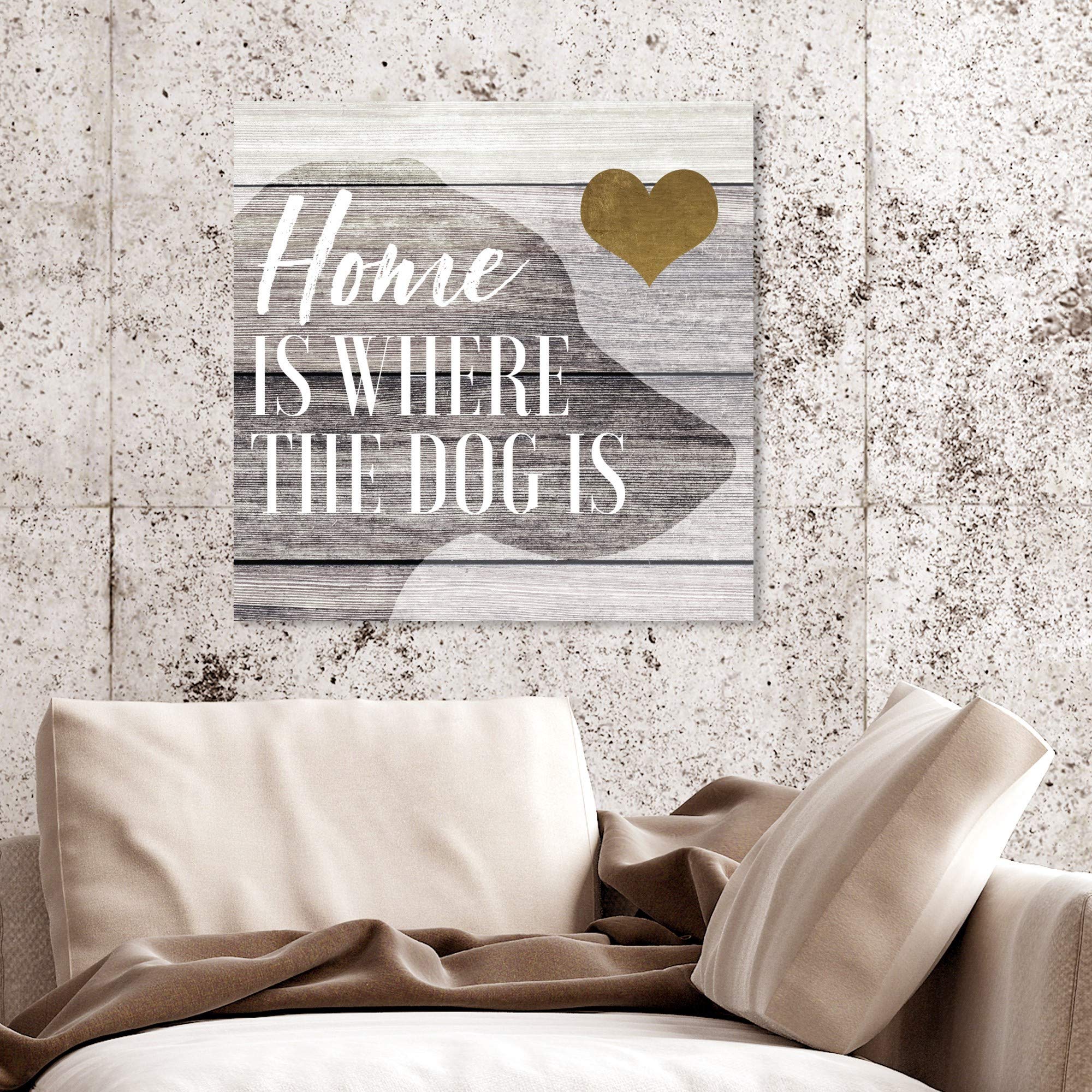 Oliver Gal Artist Co. Dog Lover Wall Art Canvas Print - 20x20 Inch Typography Quote Home Decor in Brown & Gold | Perfect for Living Room, Bedroom & Pet-Themed Spaces
