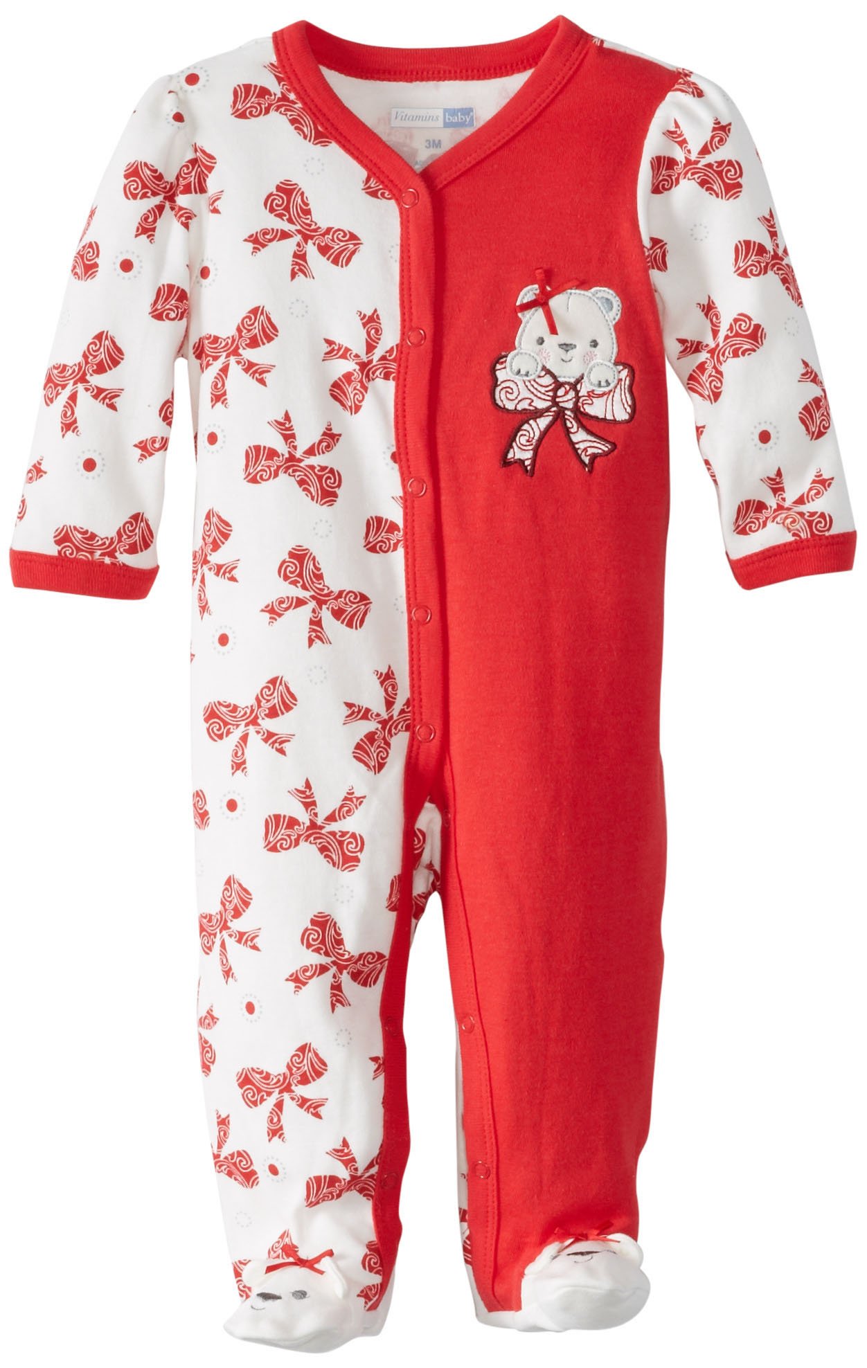 Baby Girls' Newborn Bear & Bows Coverall Outfit - Soft Cotton Bodysuit for Infants 0-24 Months | Perfect for Photo Shoots, Playtime & Special Occasions