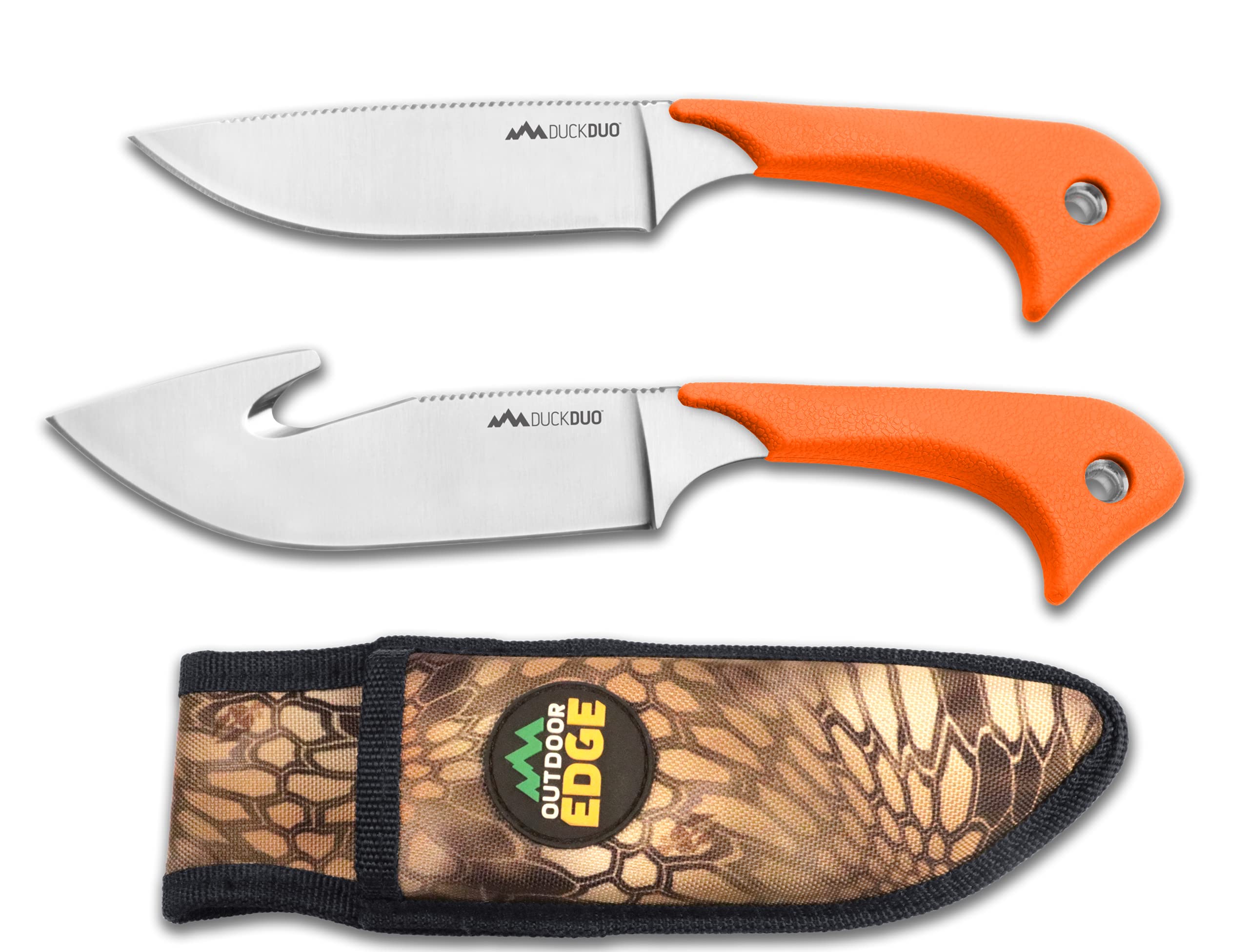 Outdoor Edge Duck Duo Knife Set - Hunting & Fishing Folding Knives with Gut Hook - Perfect for Outdoor Adventures, Camping & Survival Gear