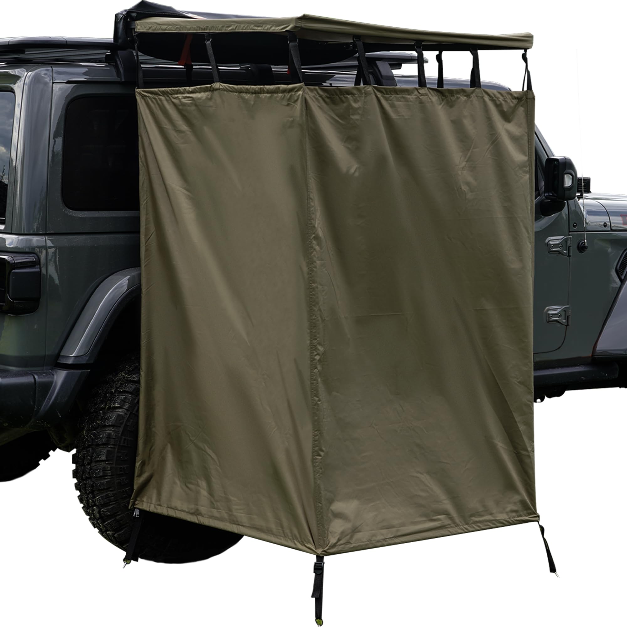 Portable Vehicle Side Shower Tent with Roof - 3.3ft x 3.3ft Privacy Shelter for Camping, Outdoor Bathroom & Restroom | Perfect for RV, Van Life & Off-Grid Adventures