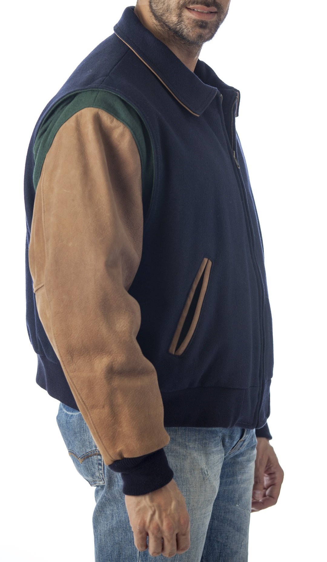 Premium REED Men's Leather Letterman Varsity Jacket - Genuine USA-Made Quality Leather - Perfect for Casual Wear, School Events & Vintage Style Fashion