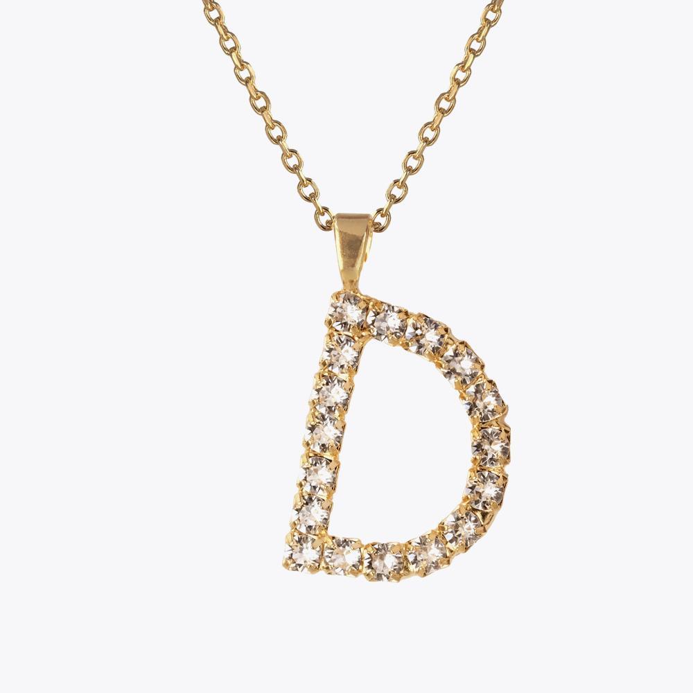Personalized Crystal Letter D Necklace - Elegant Initial Jewelry for Women, Gift for Her, Birthday, Anniversary, Valentine's Day - Perfect for Layering, Everyday Wear & Special Occasions