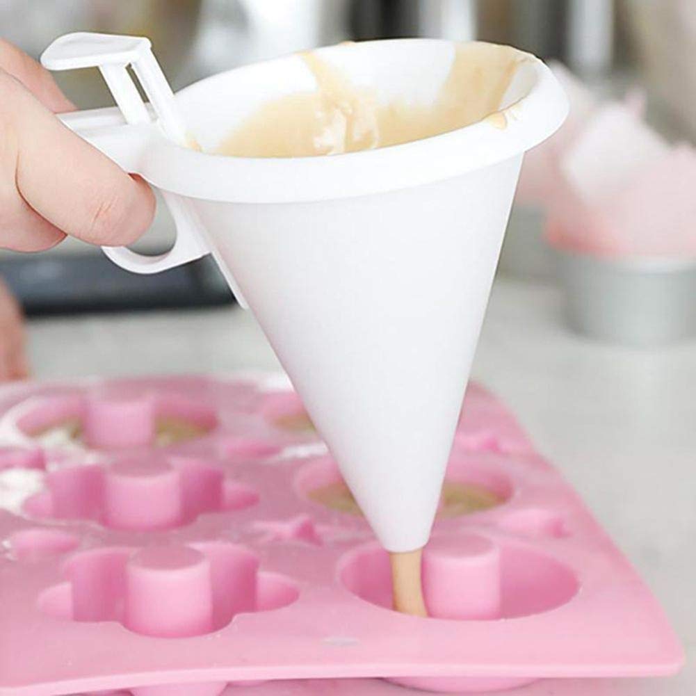 Premium Plastic Chocolate Batter Dispenser - Handheld Icing Cream Funnel Cup for Pancakes, Cakes & Desserts | DIY Baking Tool for Home Kitchen & Professional Use | Perfect for Pancake Makers, Cake Decorating & Party Treats